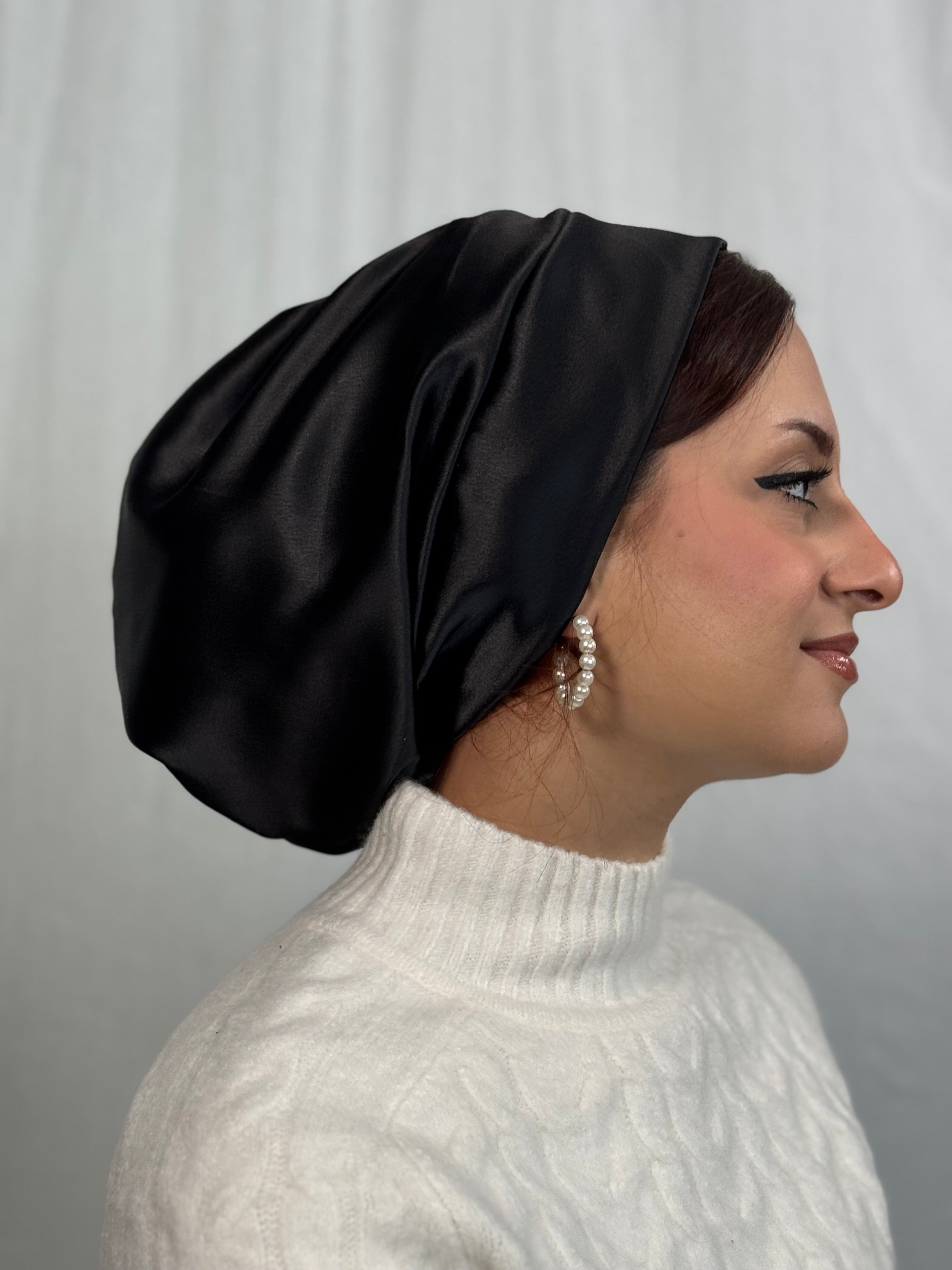 Beanie Satin - Black - Turban Couture
