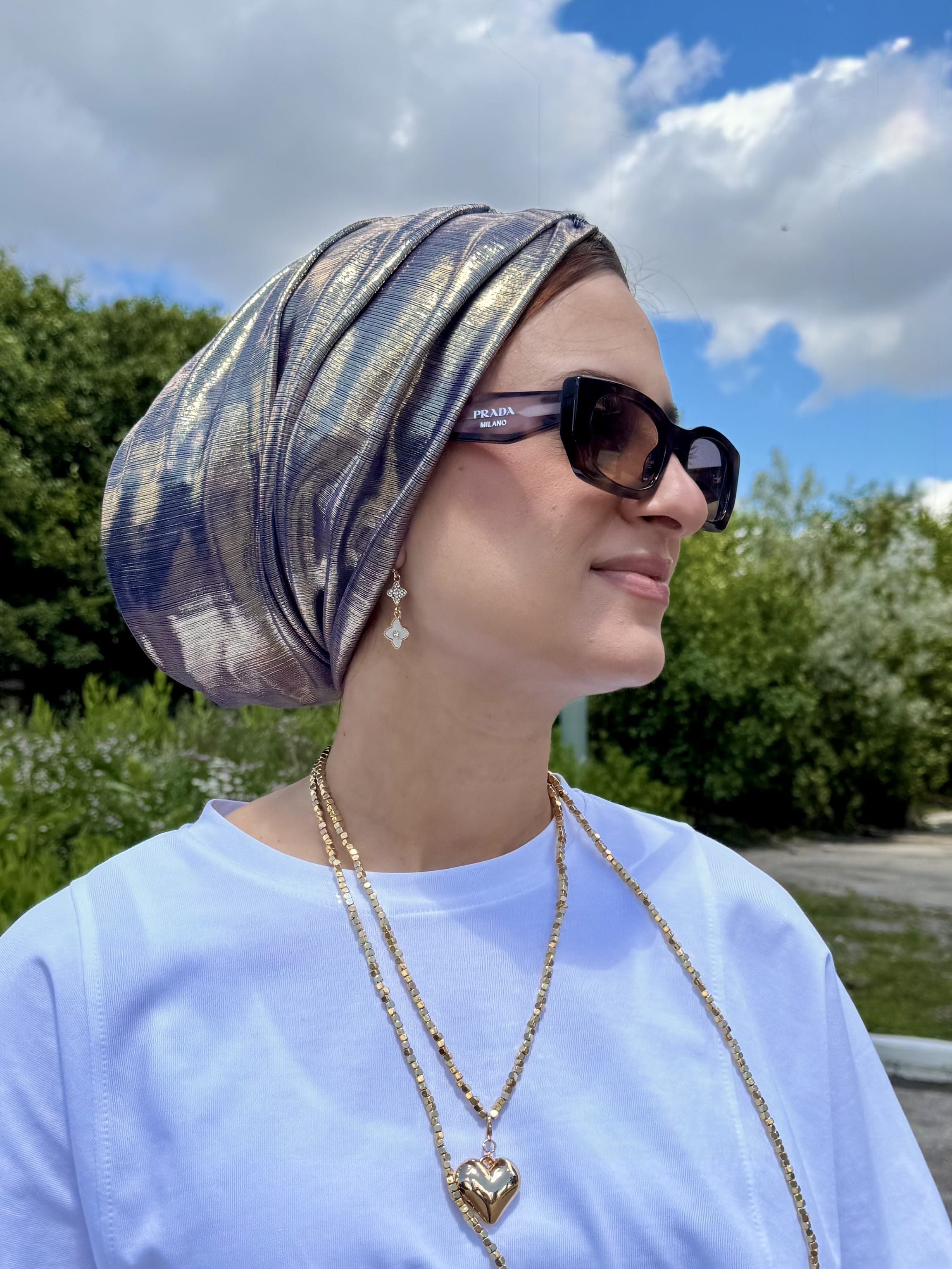 Beanie Drapes Metallic - Goldish
