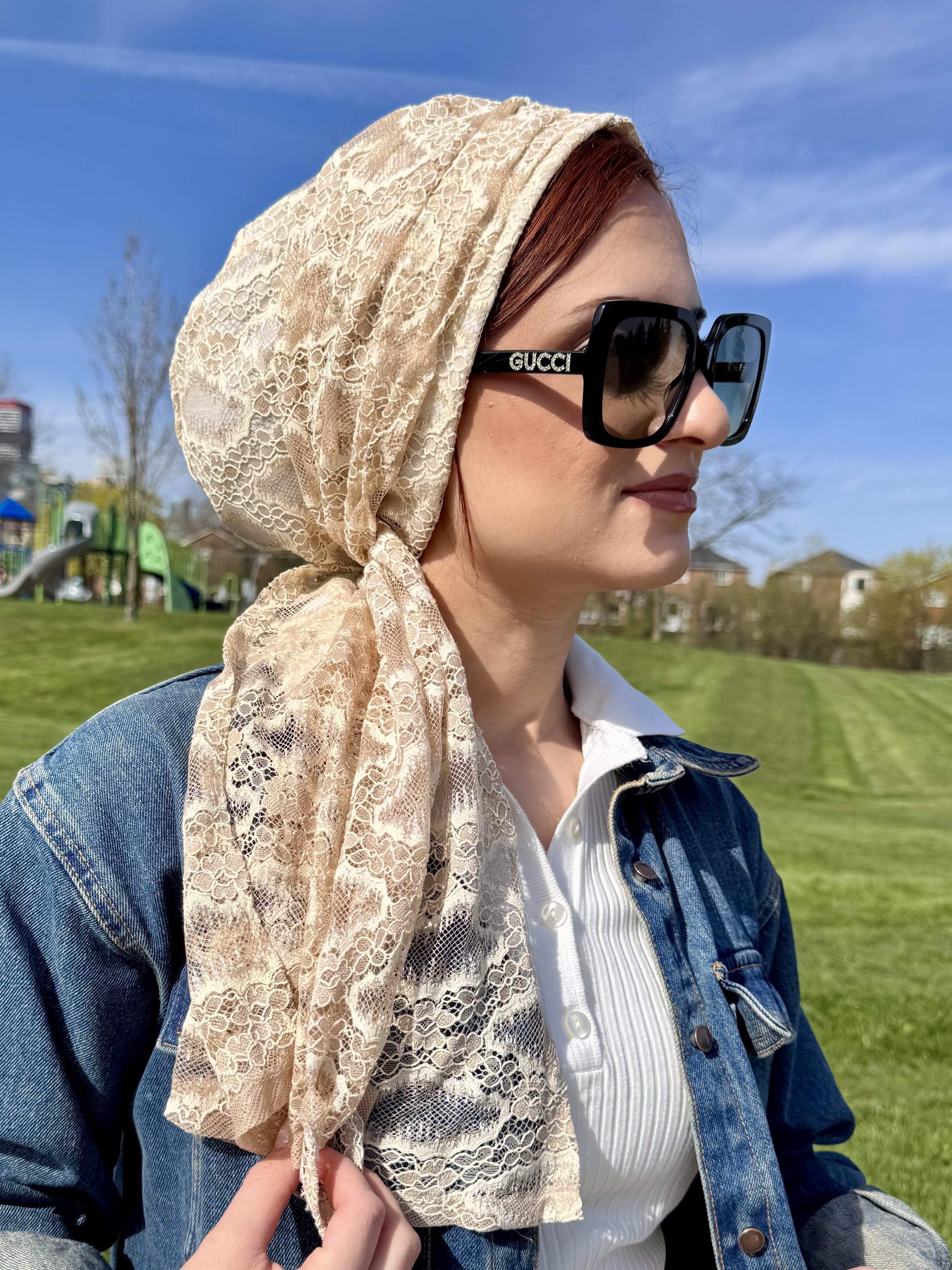 Beanie Wrap Lace - Nudes