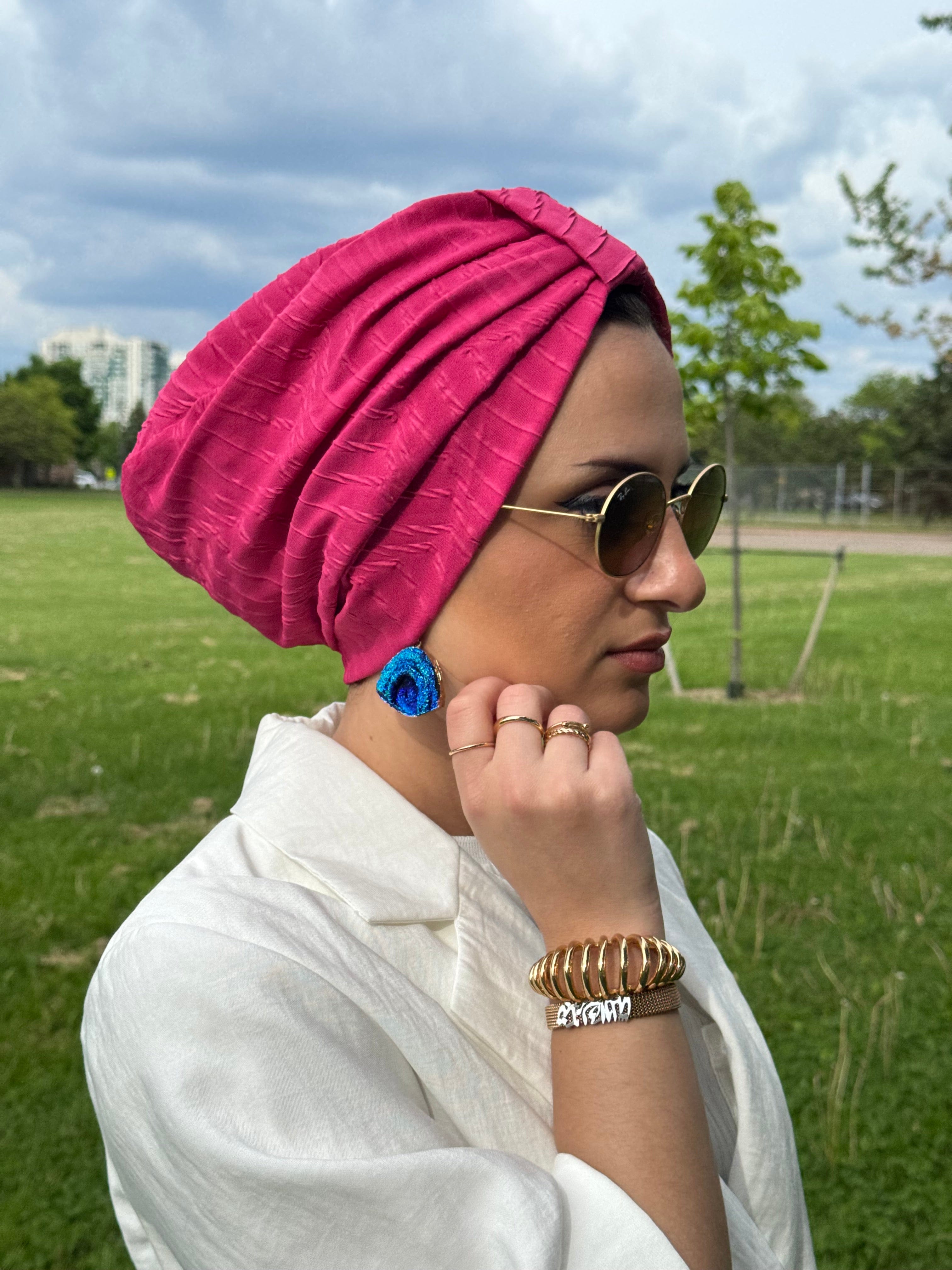 Turban Basic Pleated - Fuchsia - Turban Couture