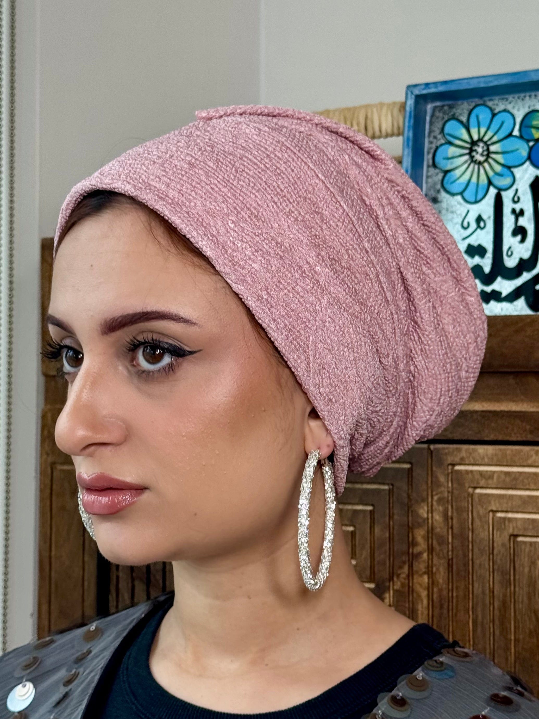 Beanie Printed - Rose Pink