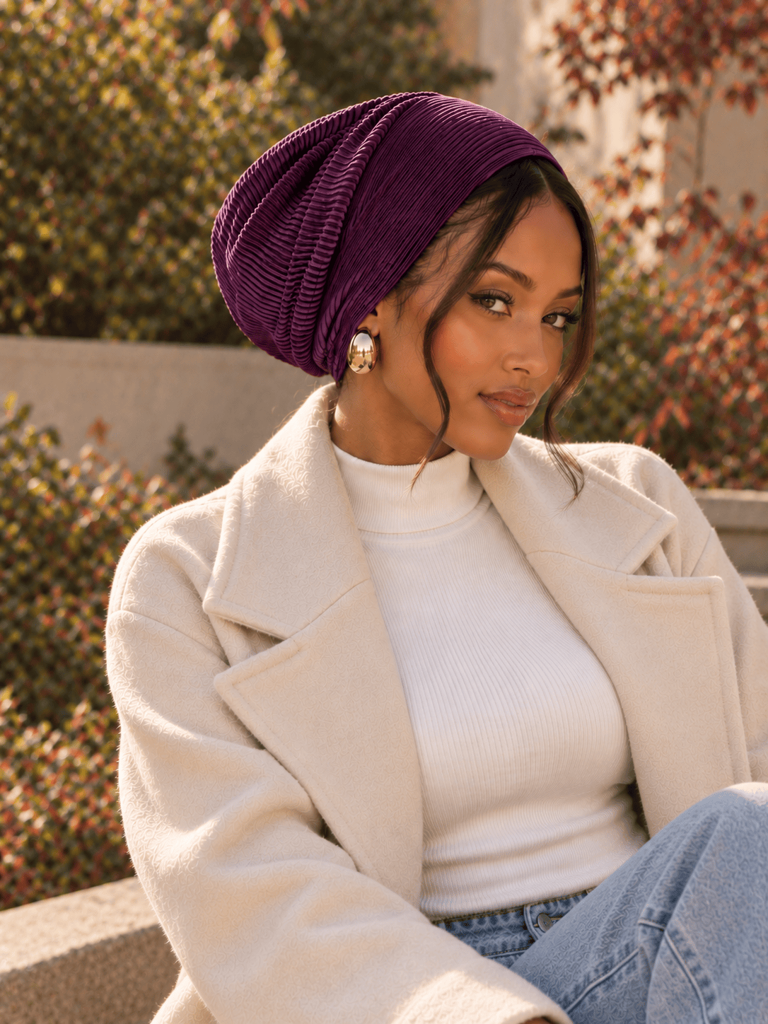 Beanie Pleated - Mauve