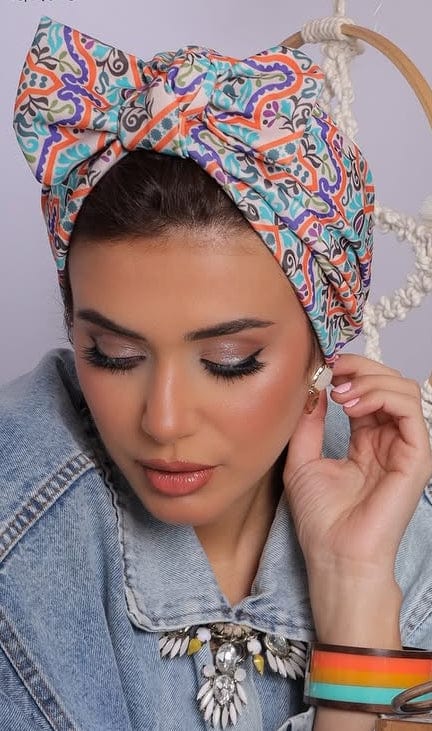 Beanie Bow - Colourful - Turban Couture