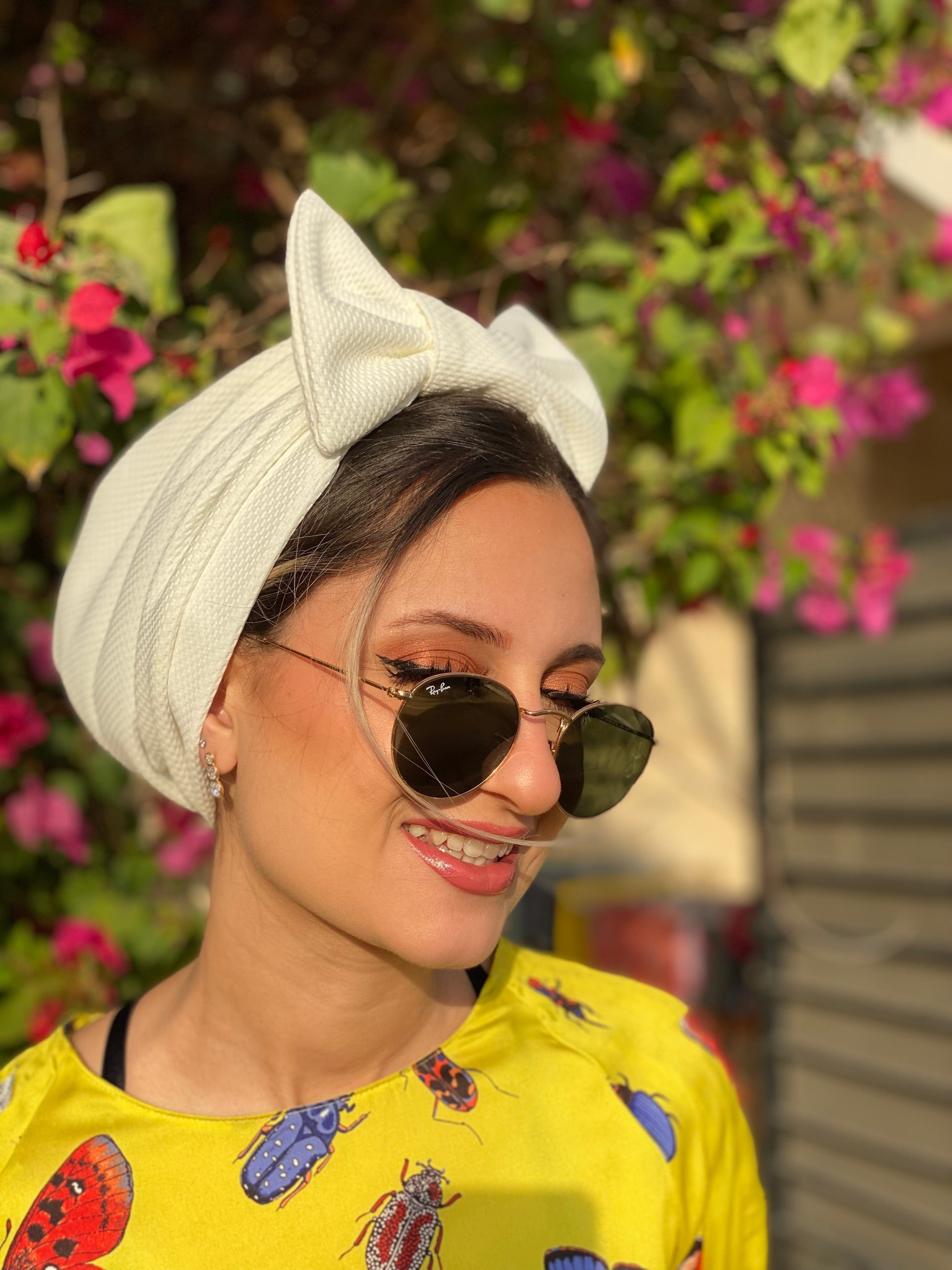 Turban Bow - White - Turban Couture