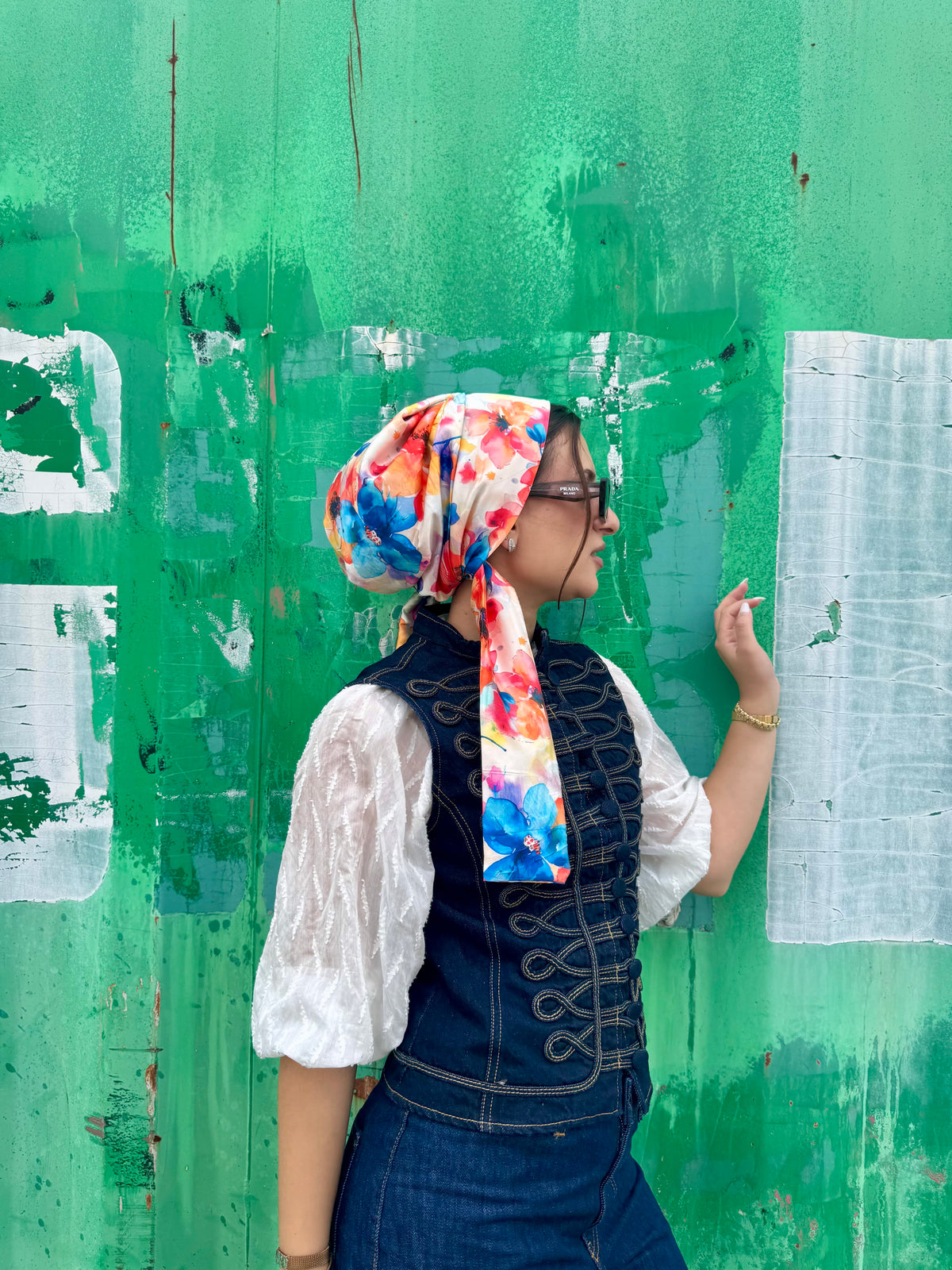 Beanie Wrap Satin - Floral