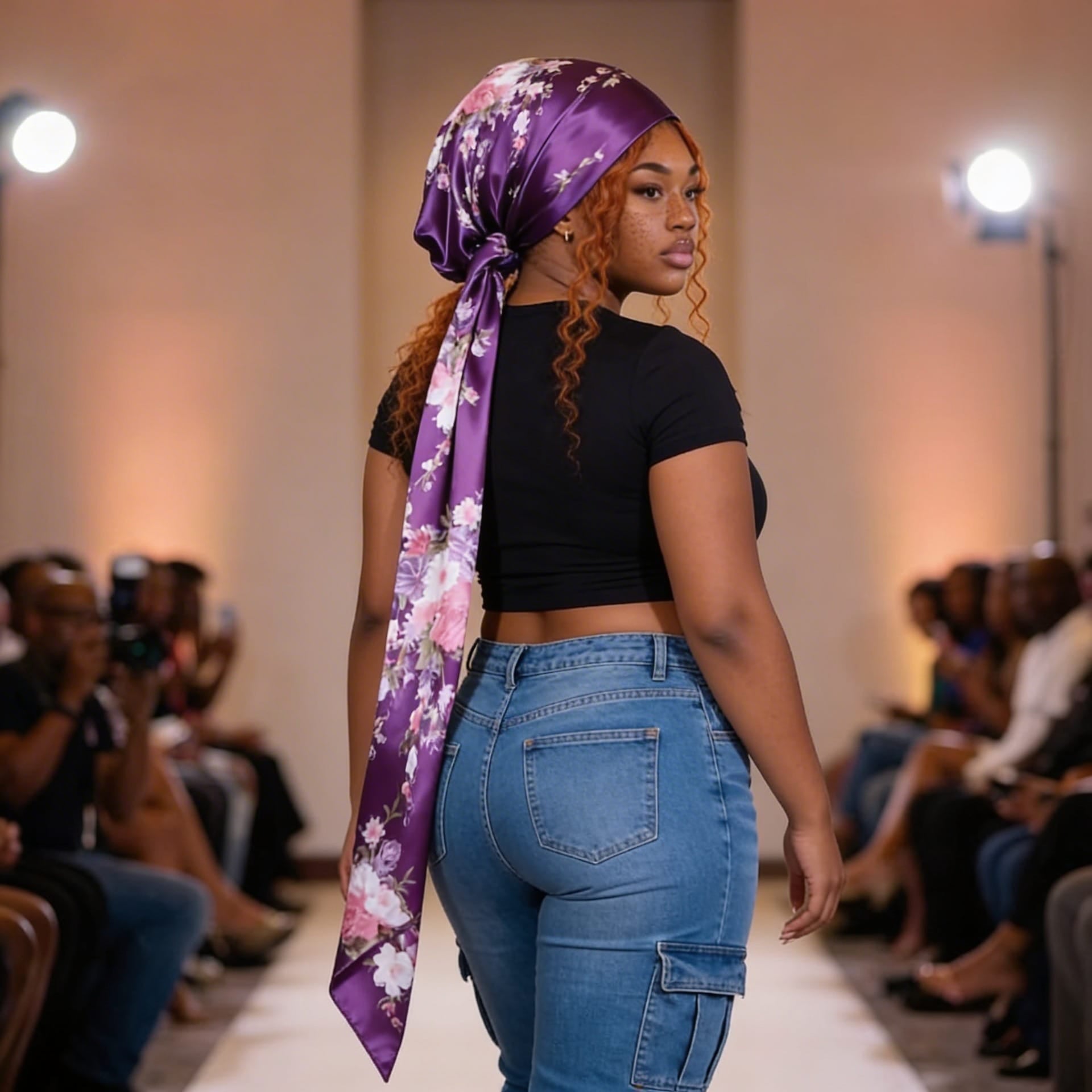 Head Wrap Satin - Lilac Floral