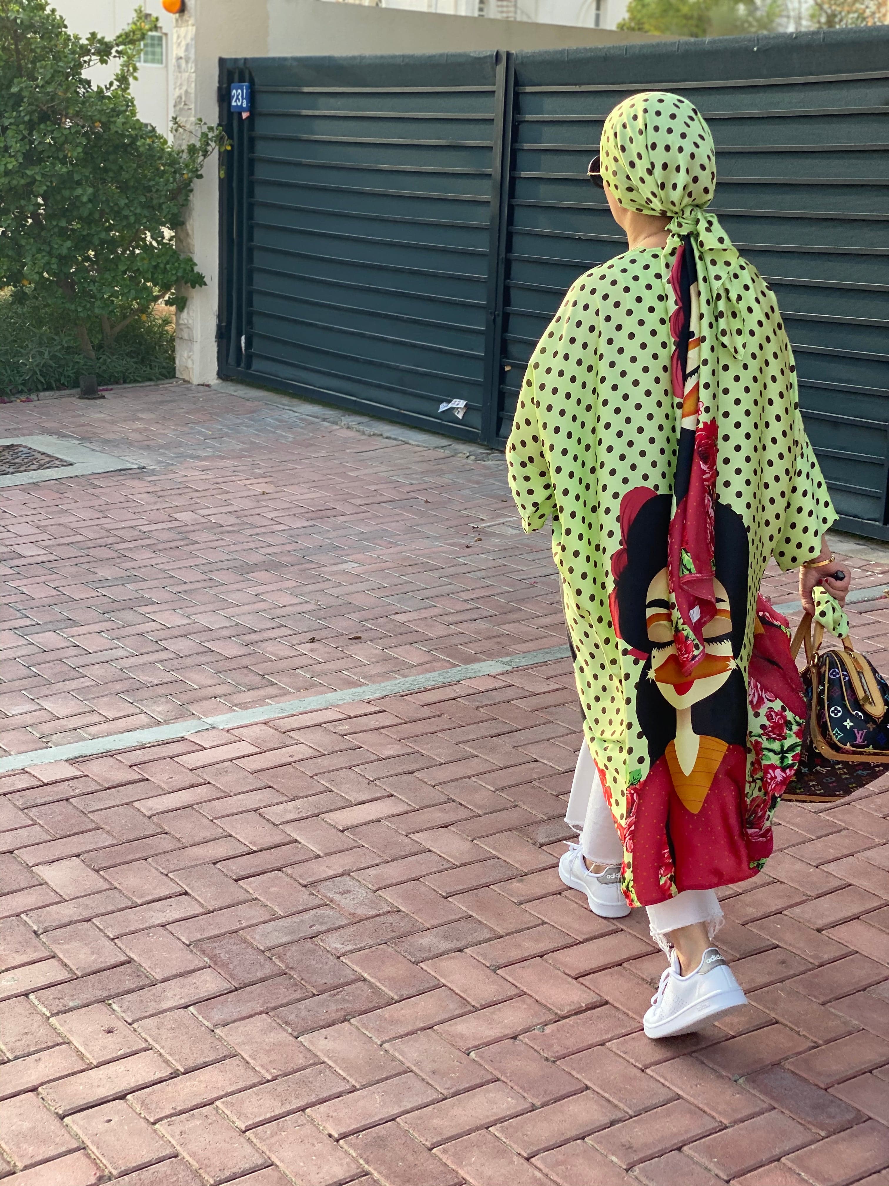 Cardigan Neon Dots Set - Fits Small - Medium Sizes - Turban Couture