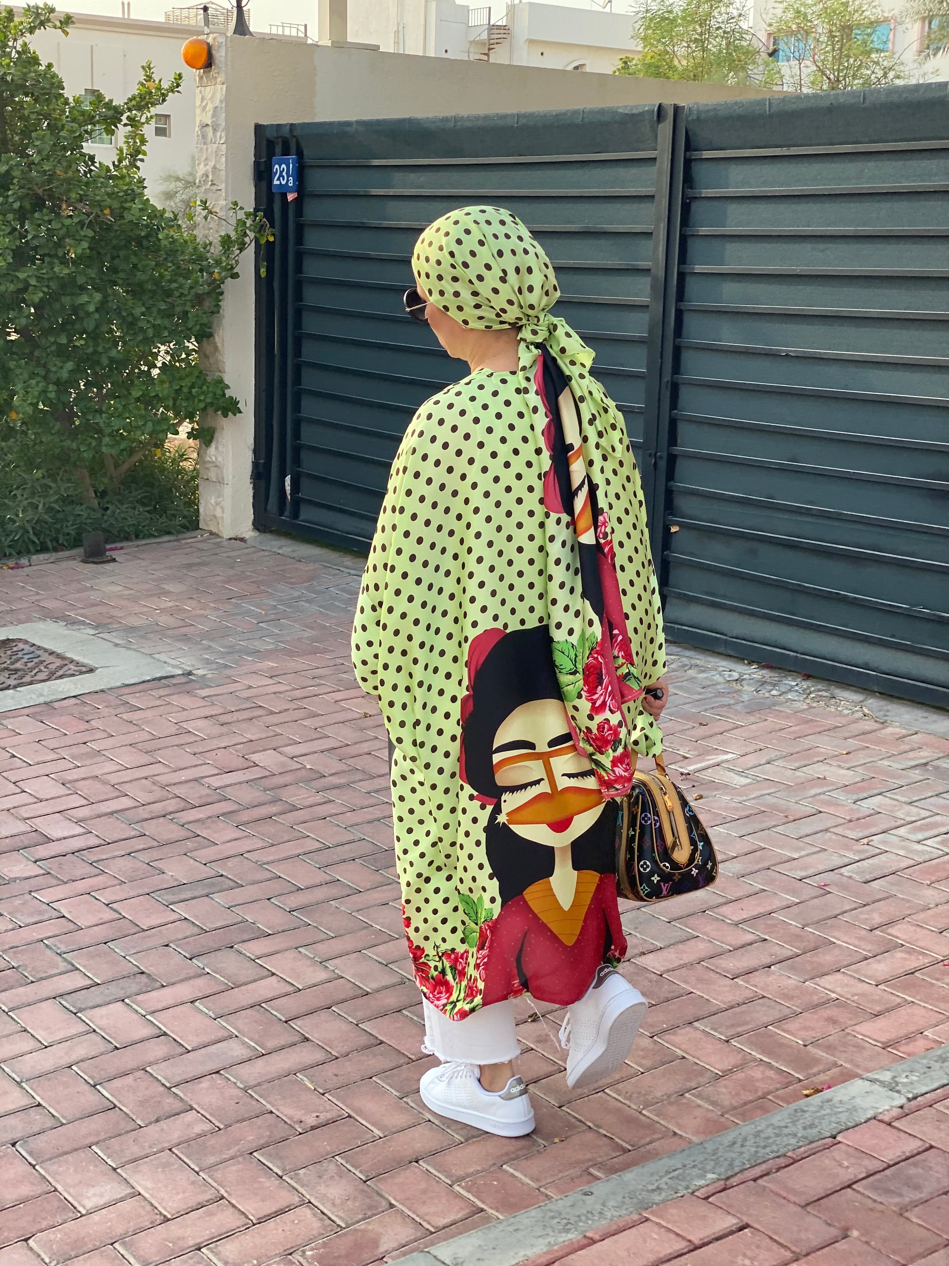 Cardigan Neon Dots Set - Fits Small - Medium Sizes - Turban Couture