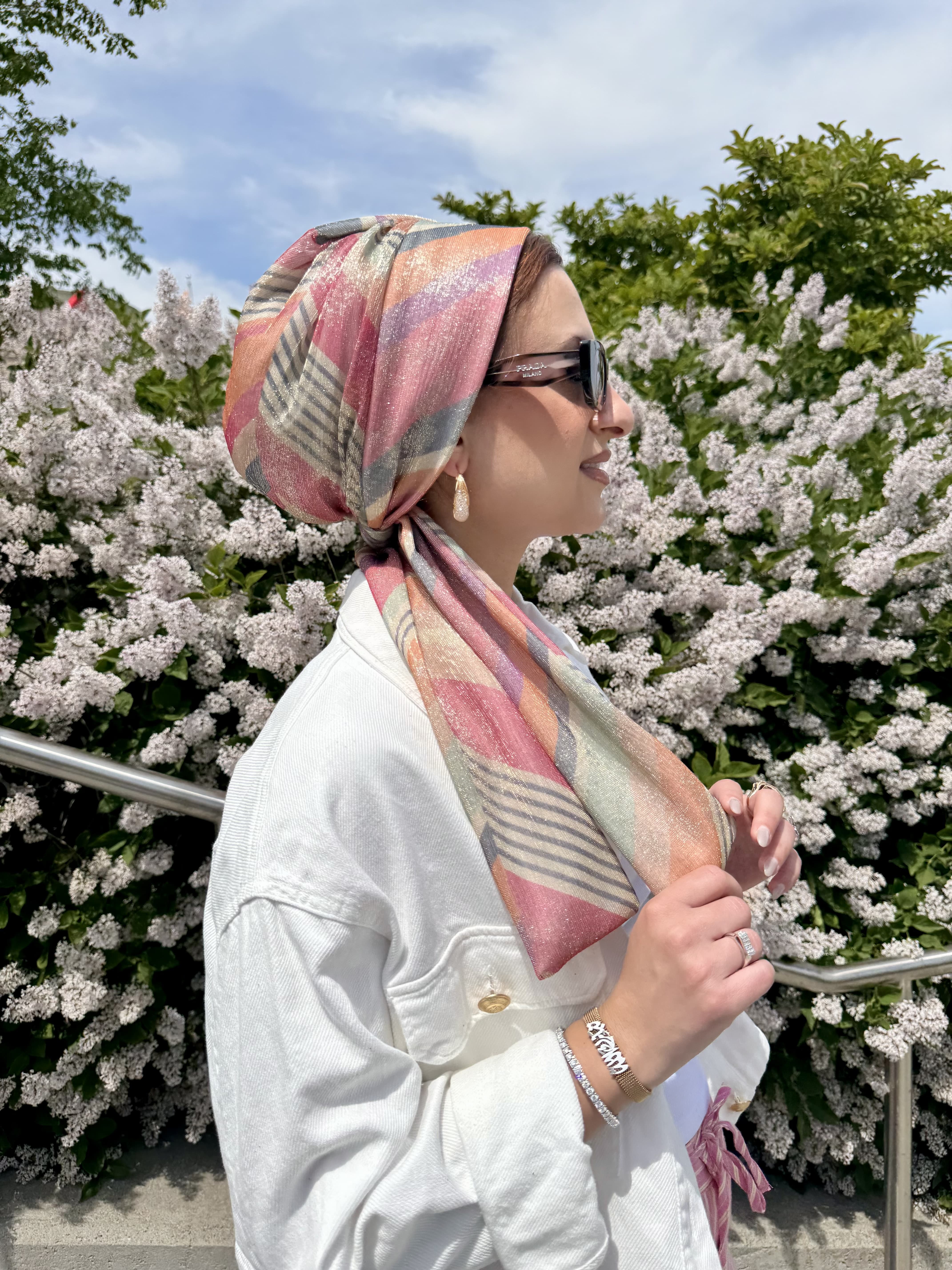 Beanie Wrap Light - Shimmer Geometric