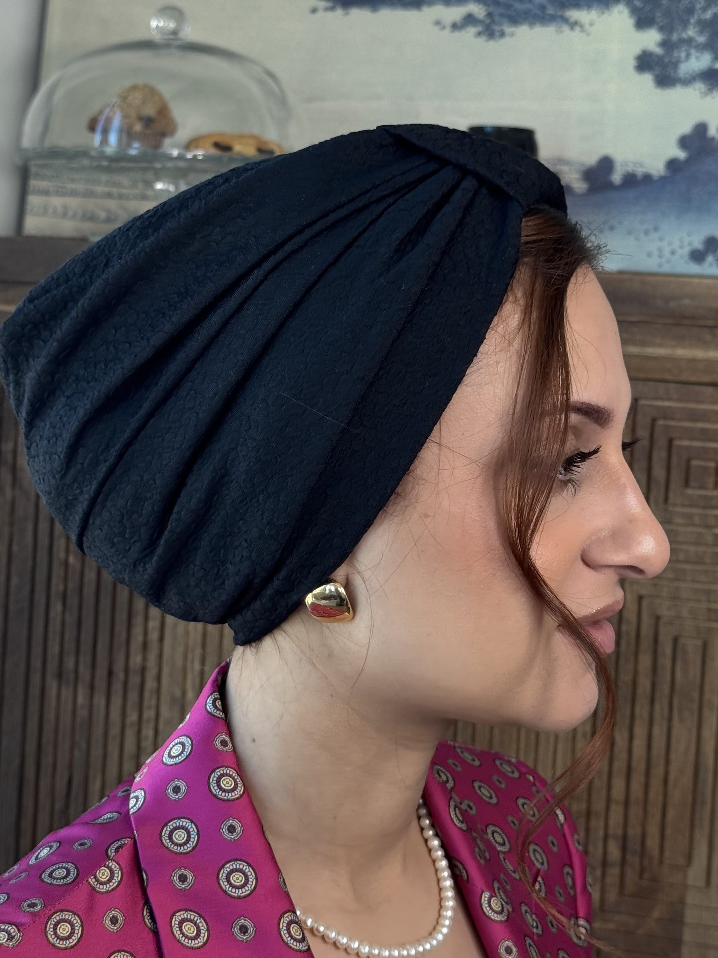 Turban Basic printed Jersey - Black