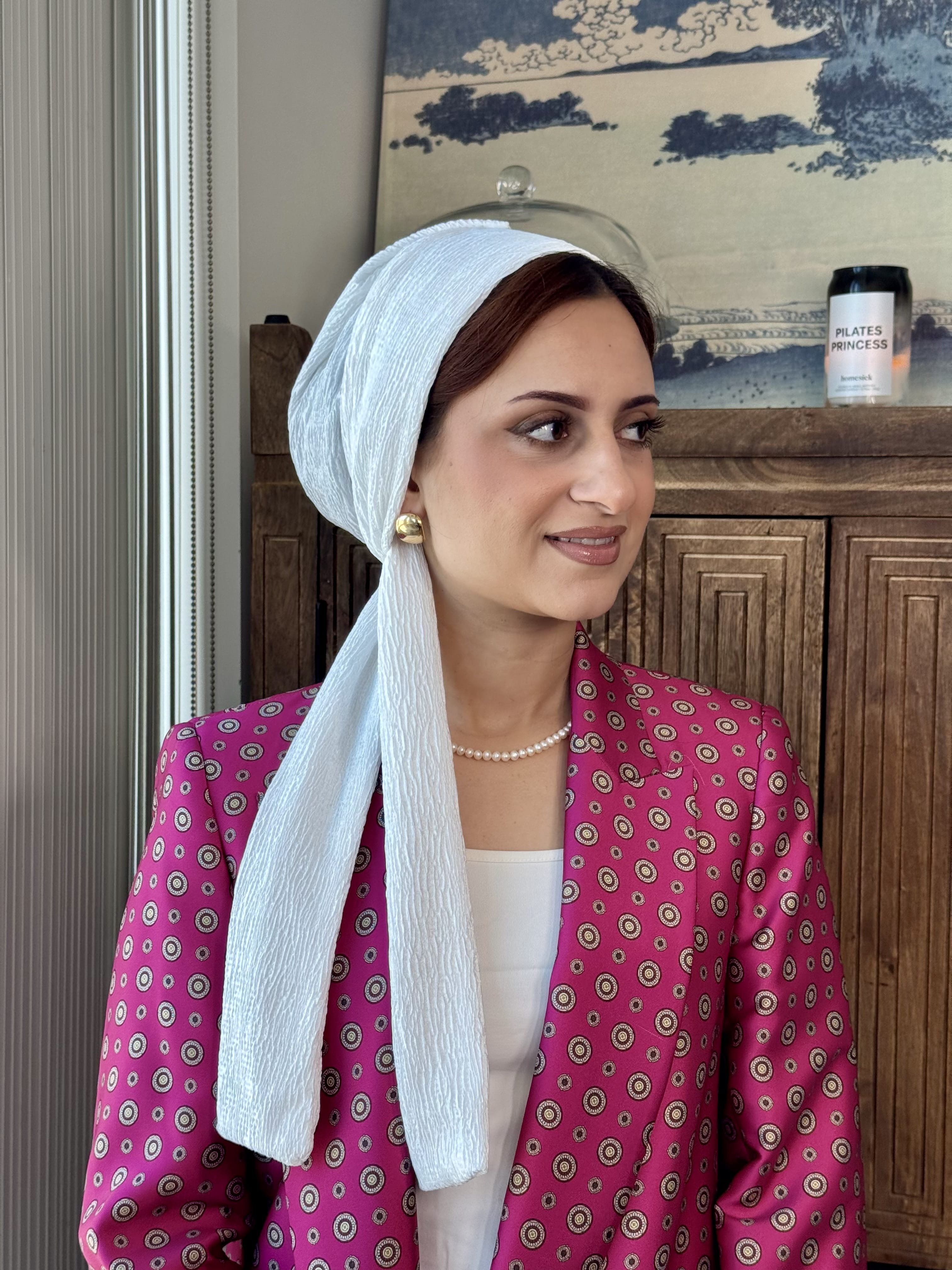 Beanie Wrap - White