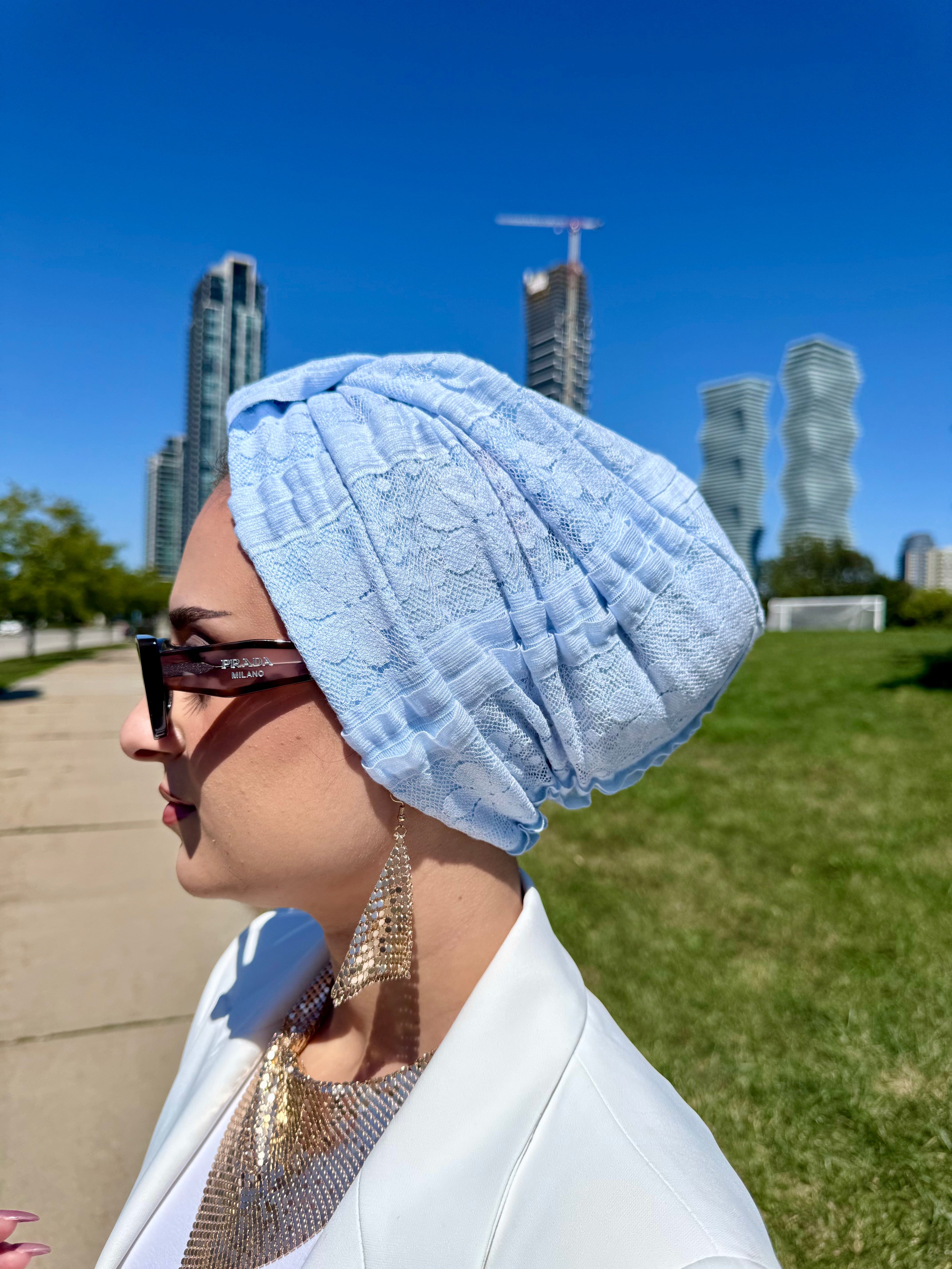 Turban Basic Lace - Baby Blue
