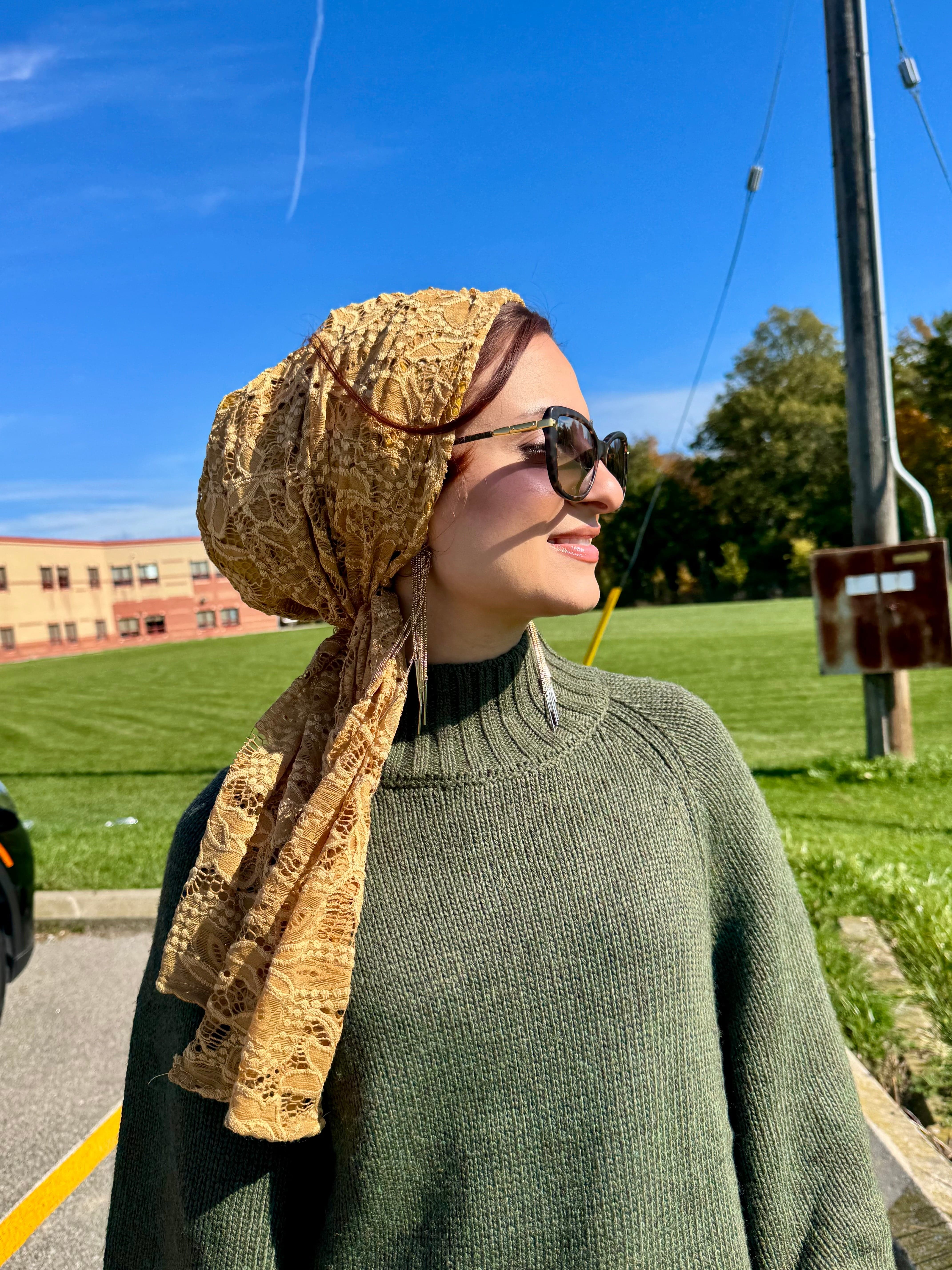 Beanie Wrap Lace - Cumin