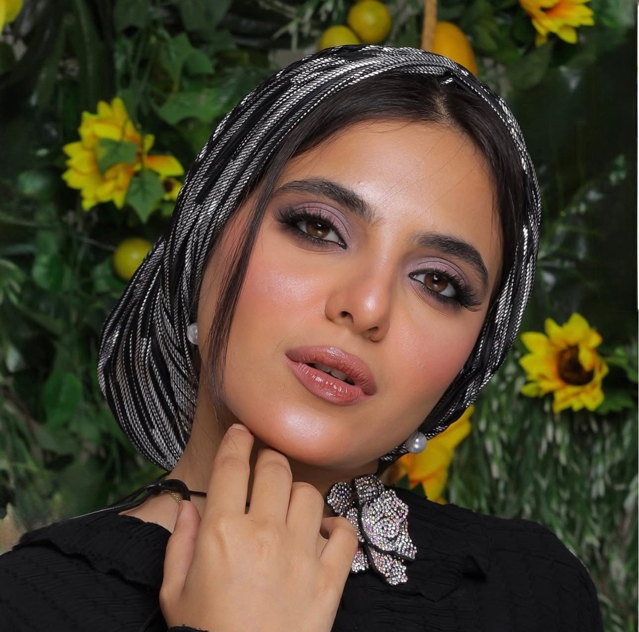 Beanie Metallic - Black Silver - Turban Couture