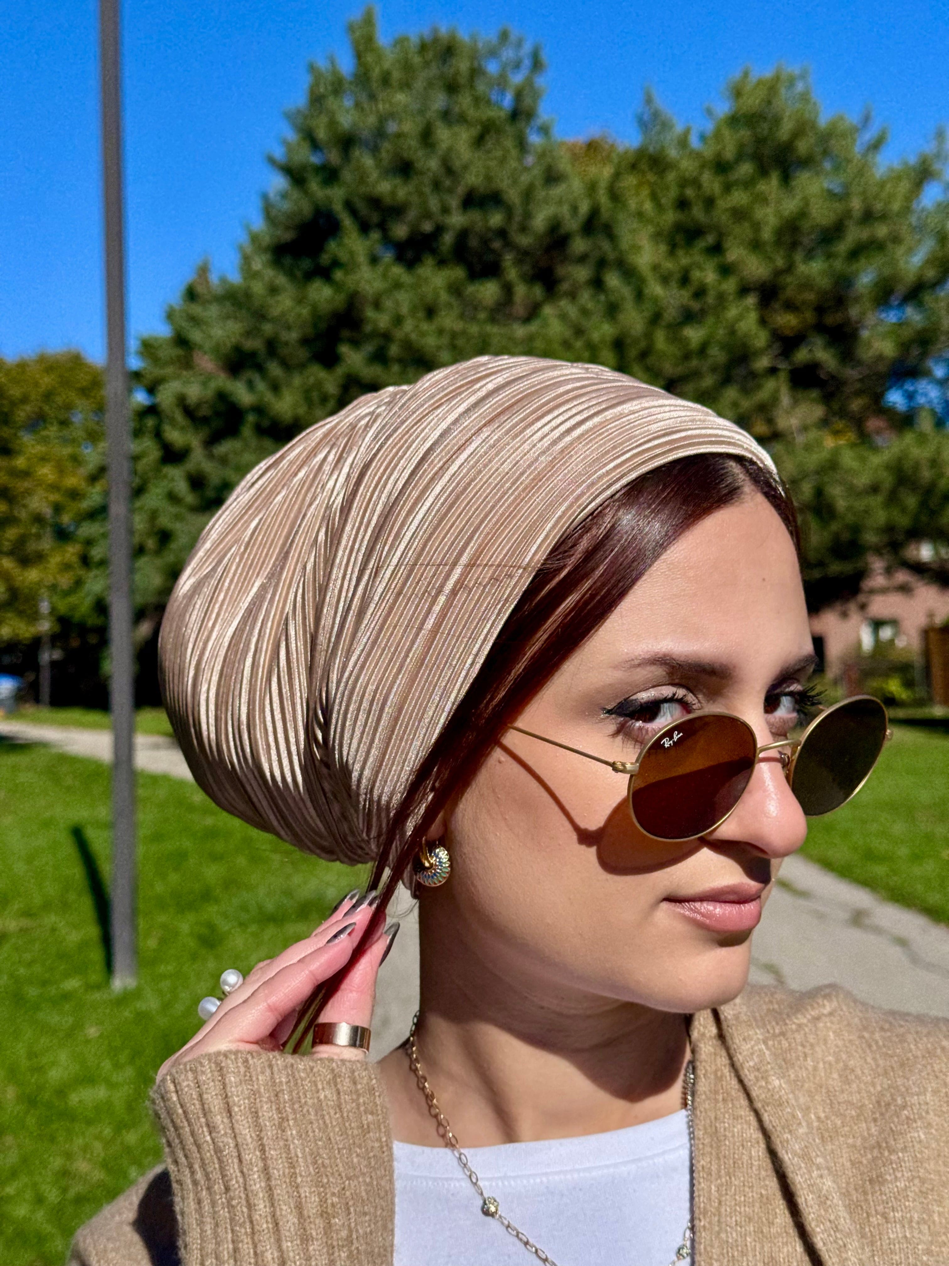 Beanie pleated - Brown