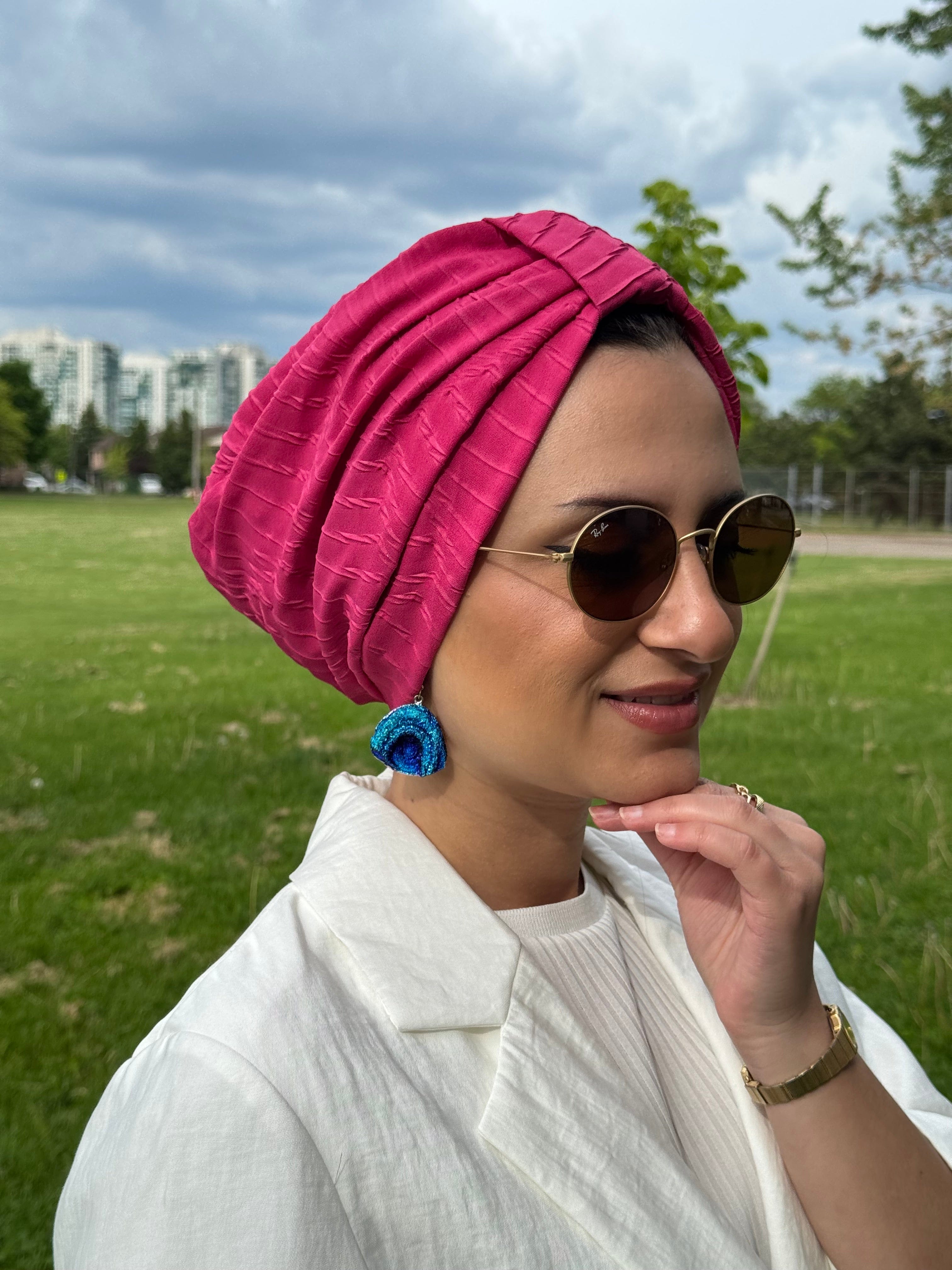 Turban Basic Pleated - Fuchsia - Turban Couture