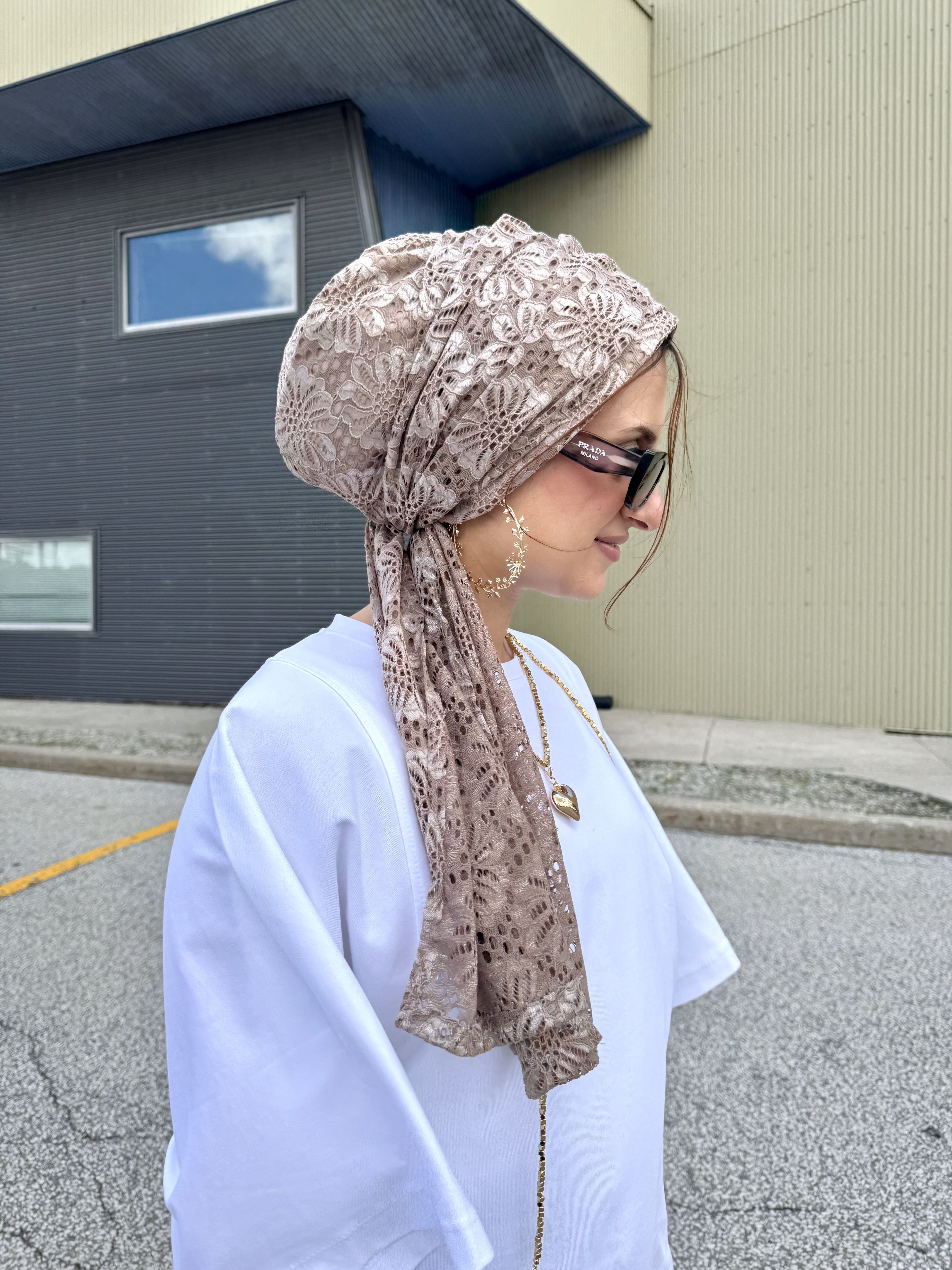 Beanie Wrap Lace - Khaki