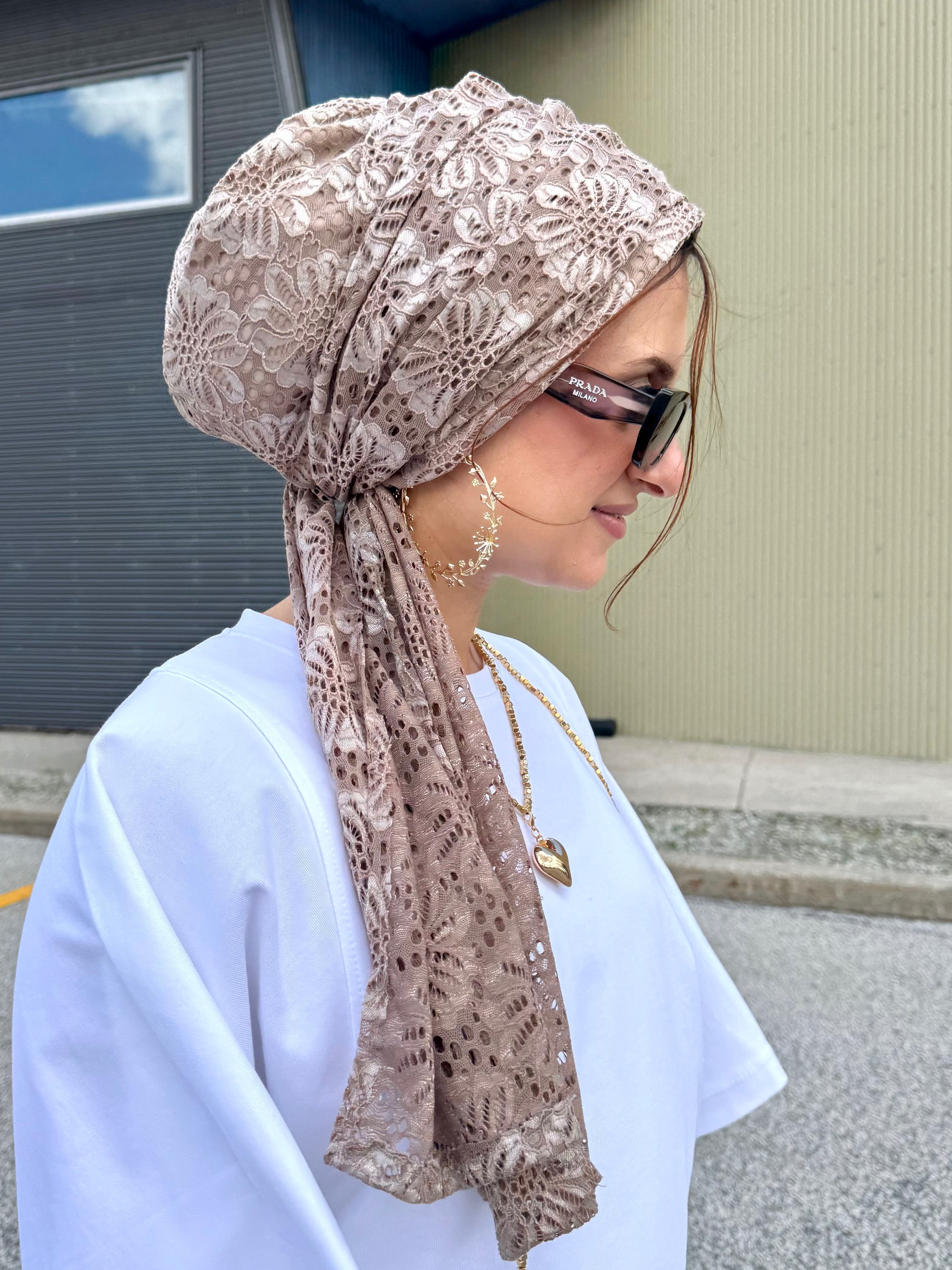Beanie Wrap Lace - Khaki