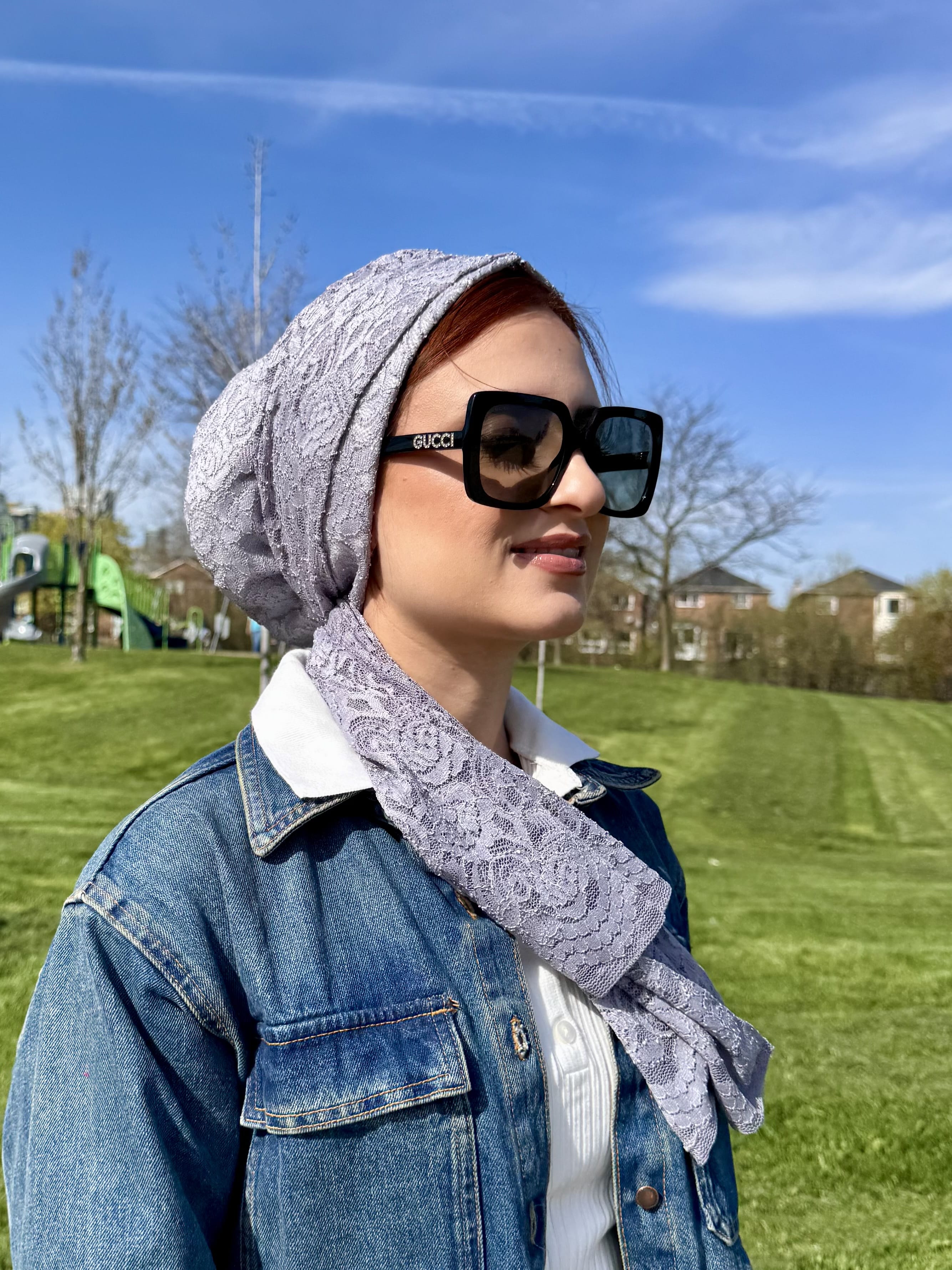 Beanie Wrap Lace - Grey
