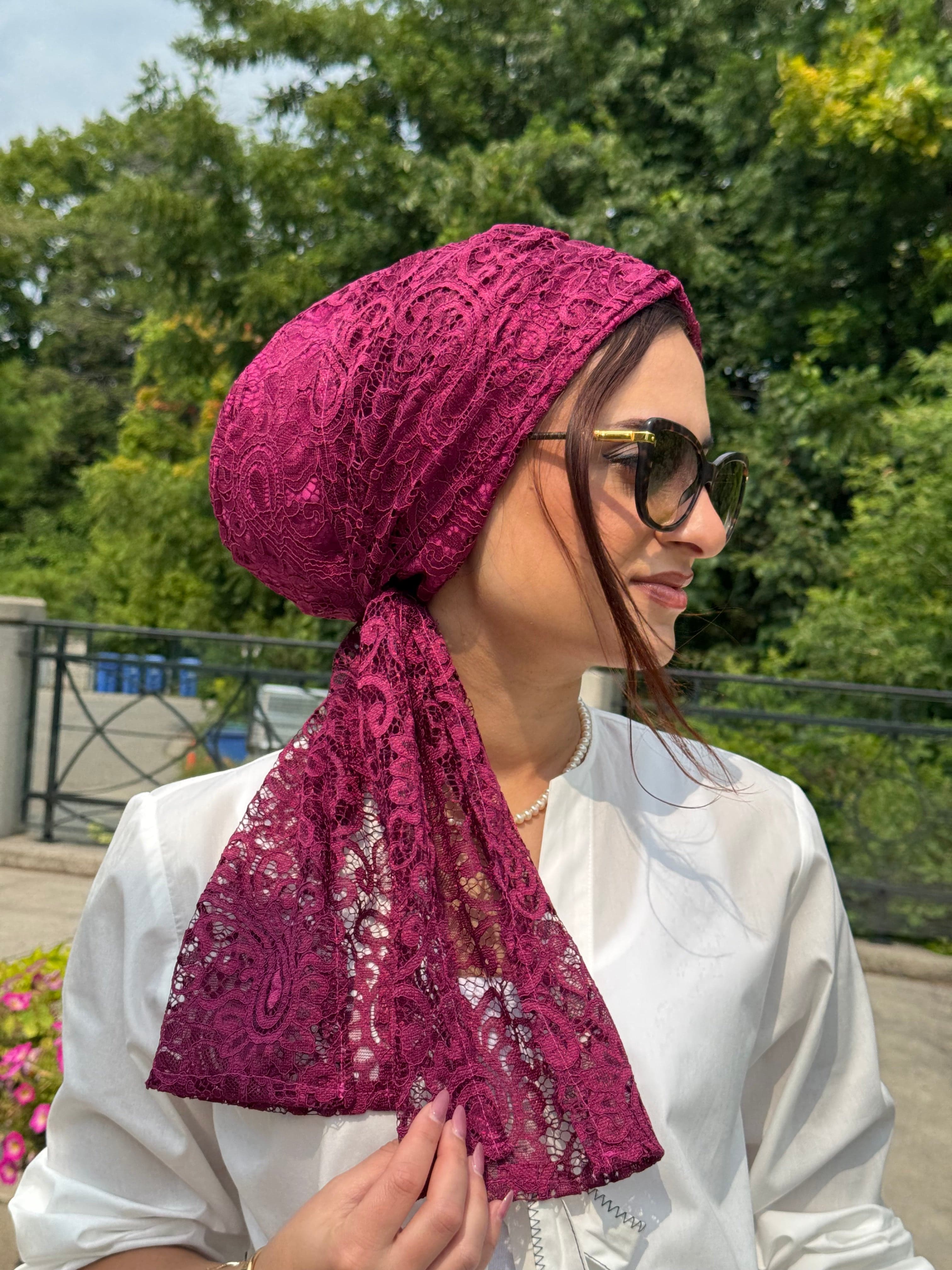Beanie Wrap Lace - Grape