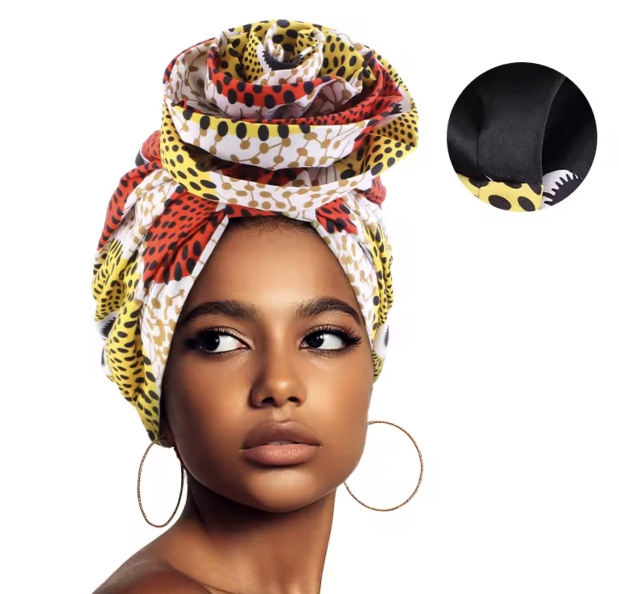 Satin lined turban - Yellow Brick