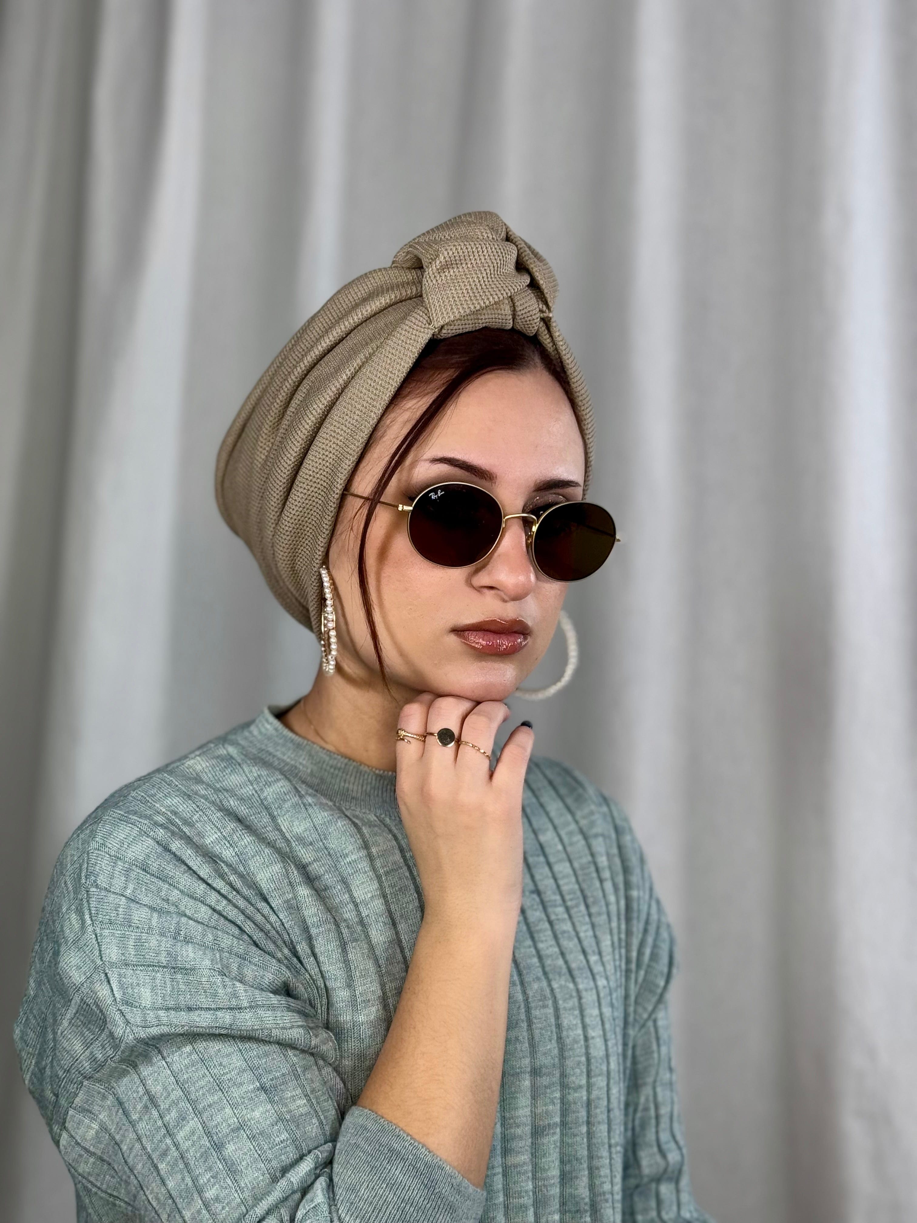 Beanie knot - Khaki - Turban Couture