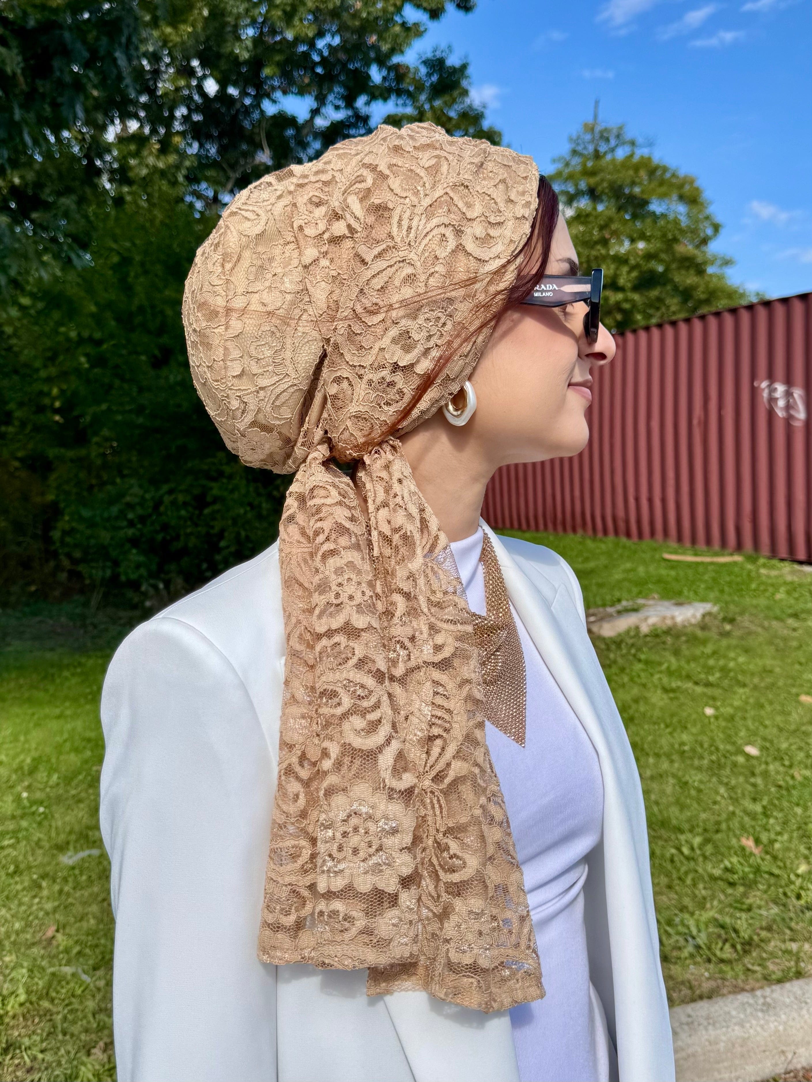Beanie Wrap Lace - New Nude