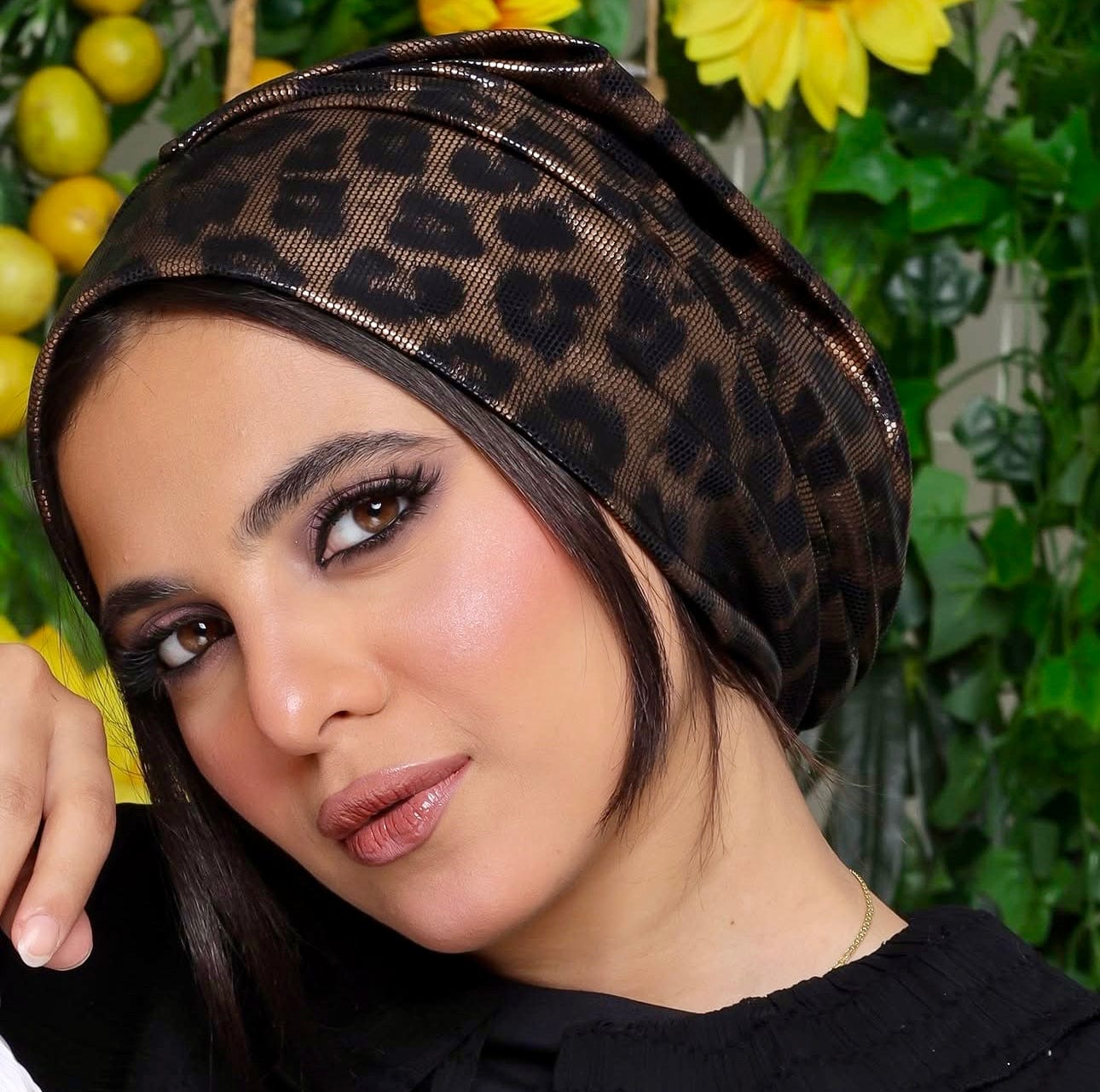 Beanie Metallic - Animal Print - Turban Couture