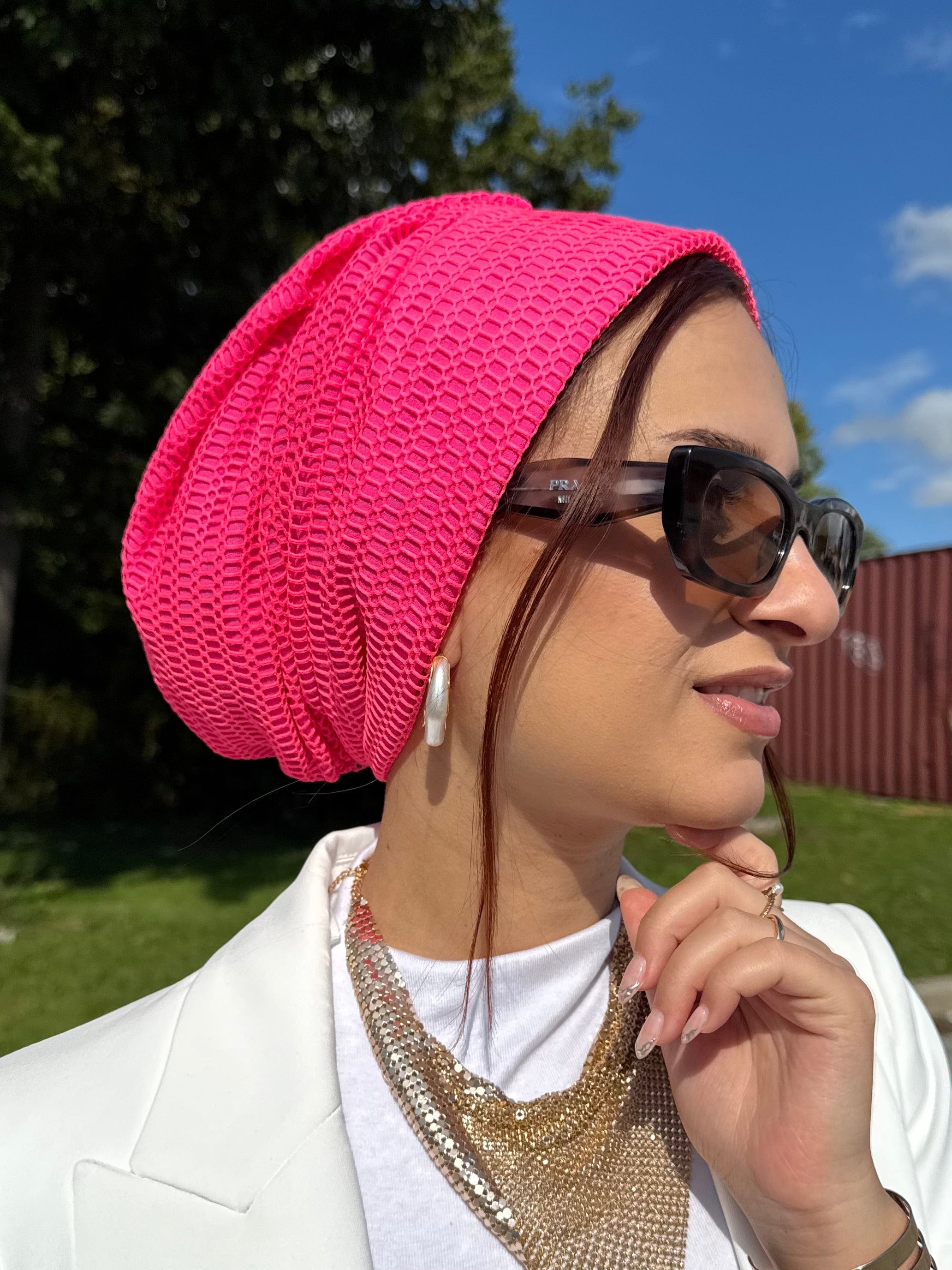 Beanie Knit - Neon Fuchsia