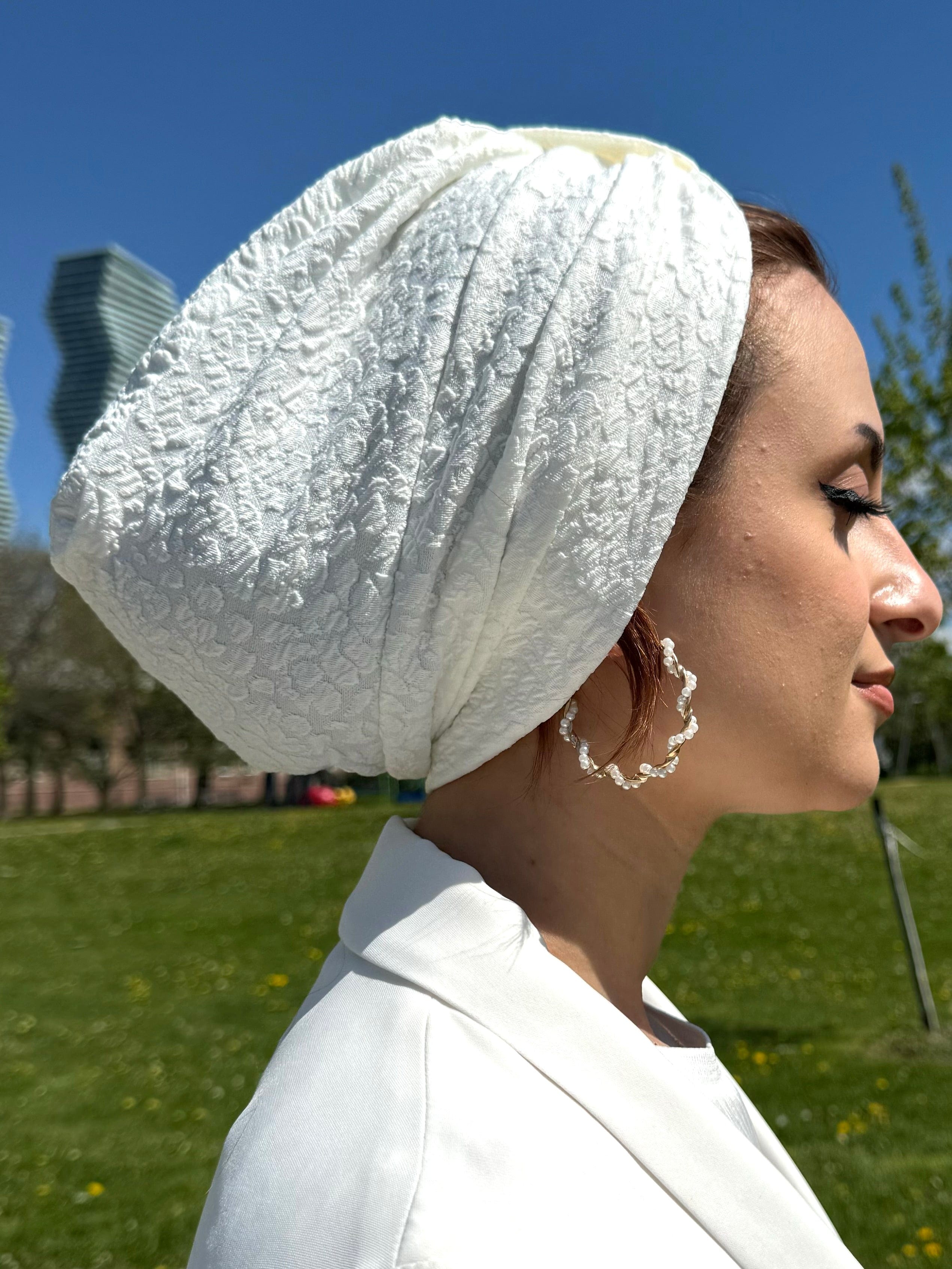 Turban Basic Printed Jersey - Off White