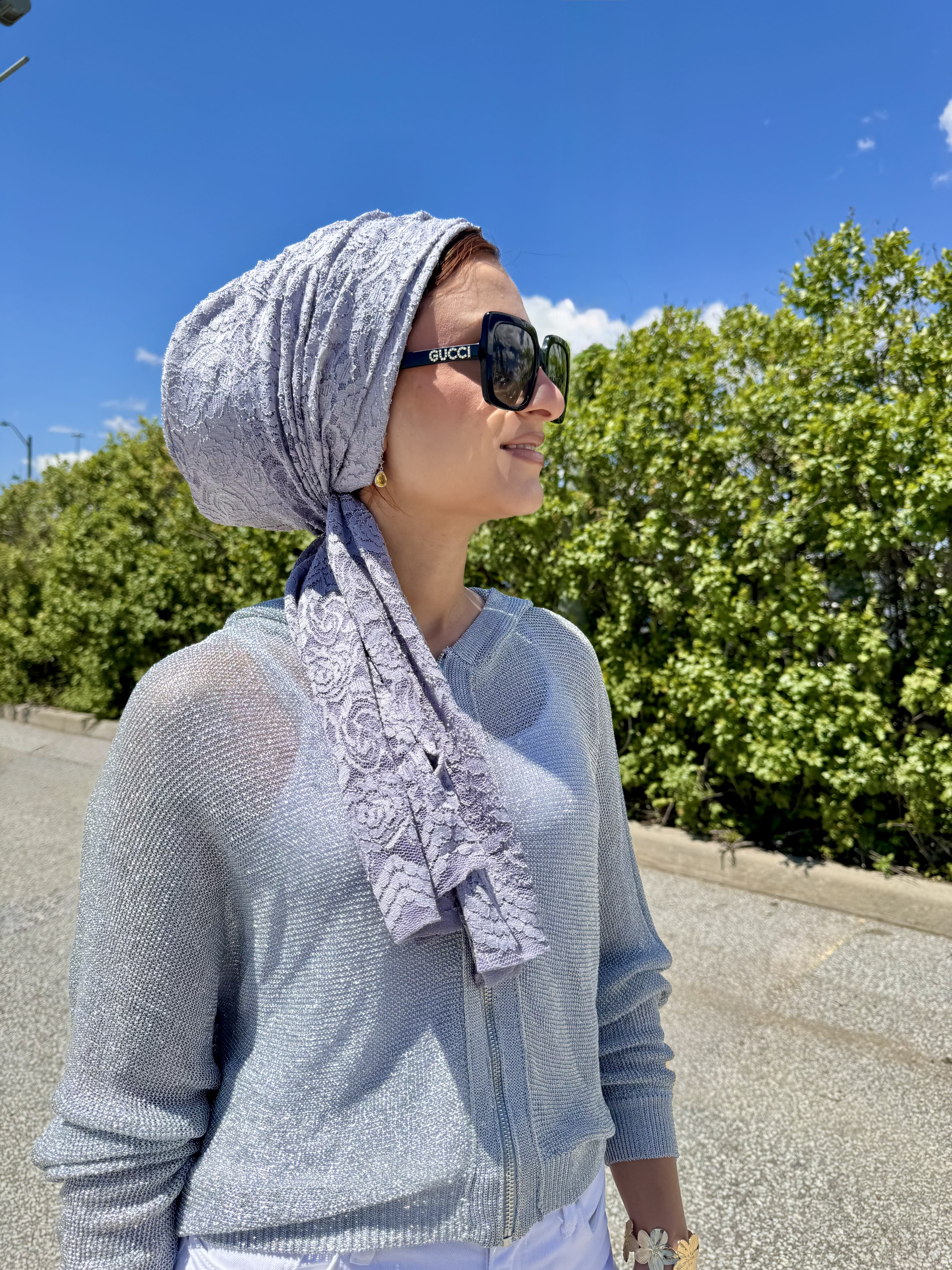 Beanie Wrap Lace - Grey