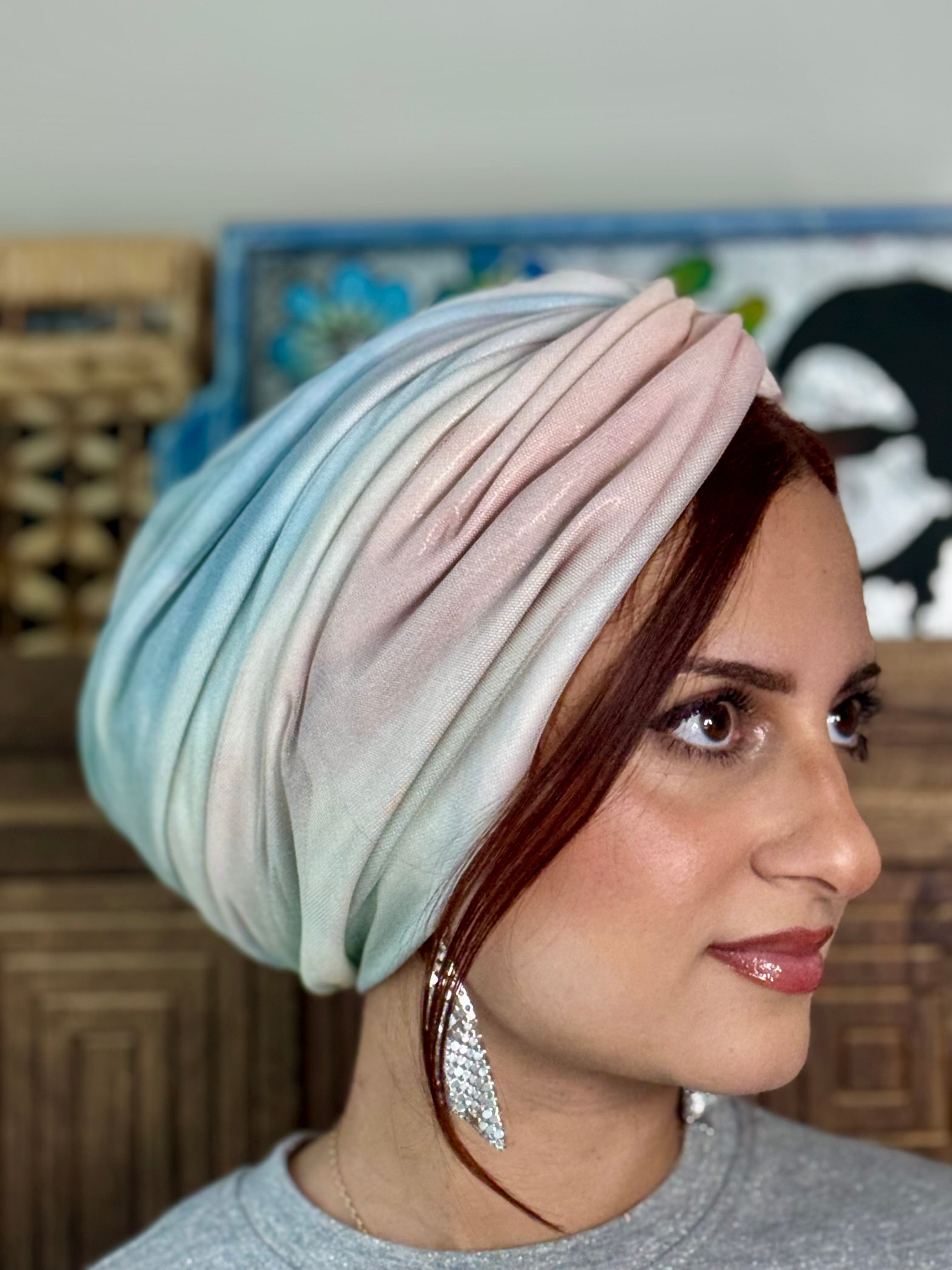 Beanie Tulle Metallic Cross Front - Colorful