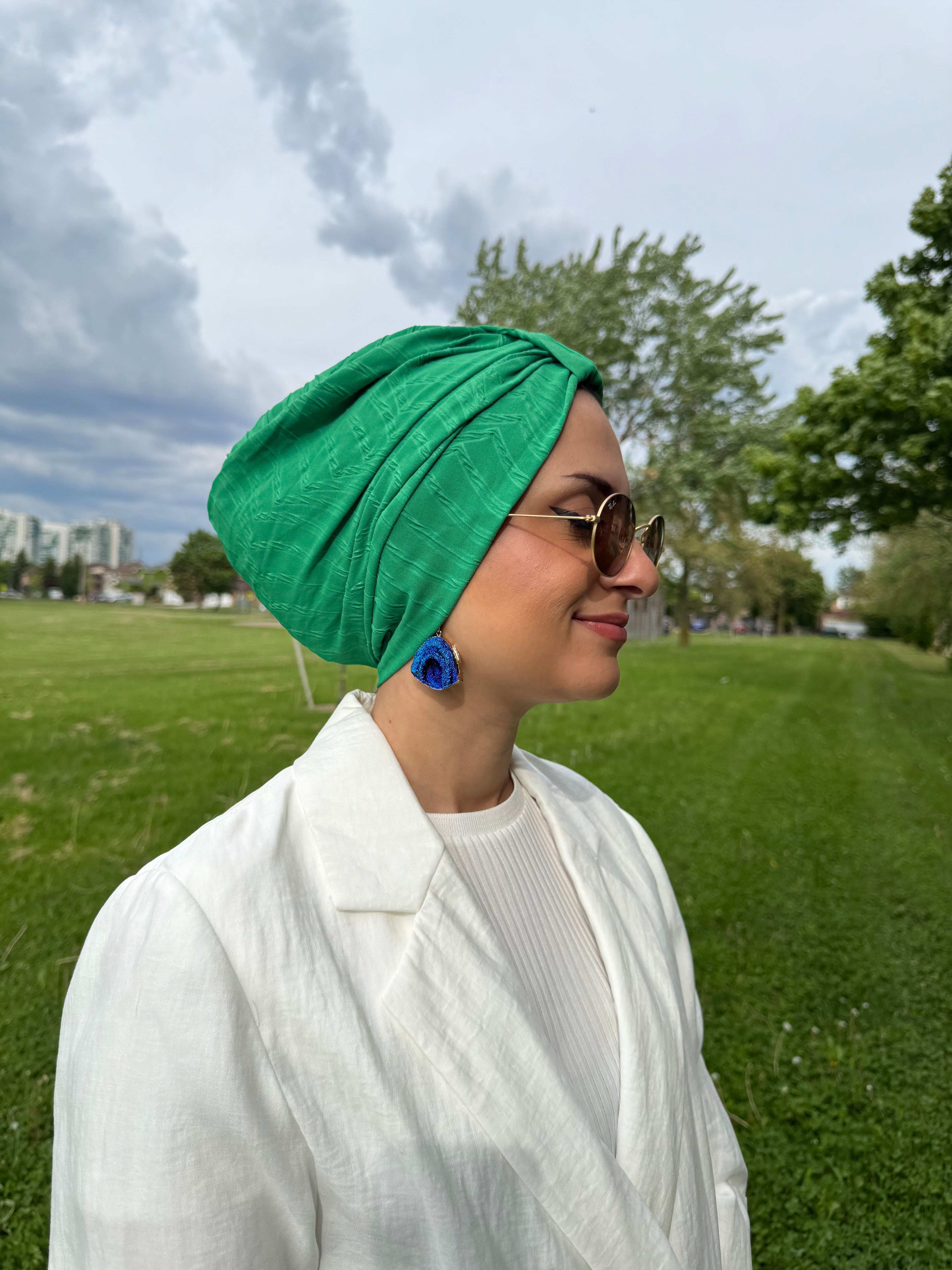 Turban Basic Pleated - Green - Turban Couture