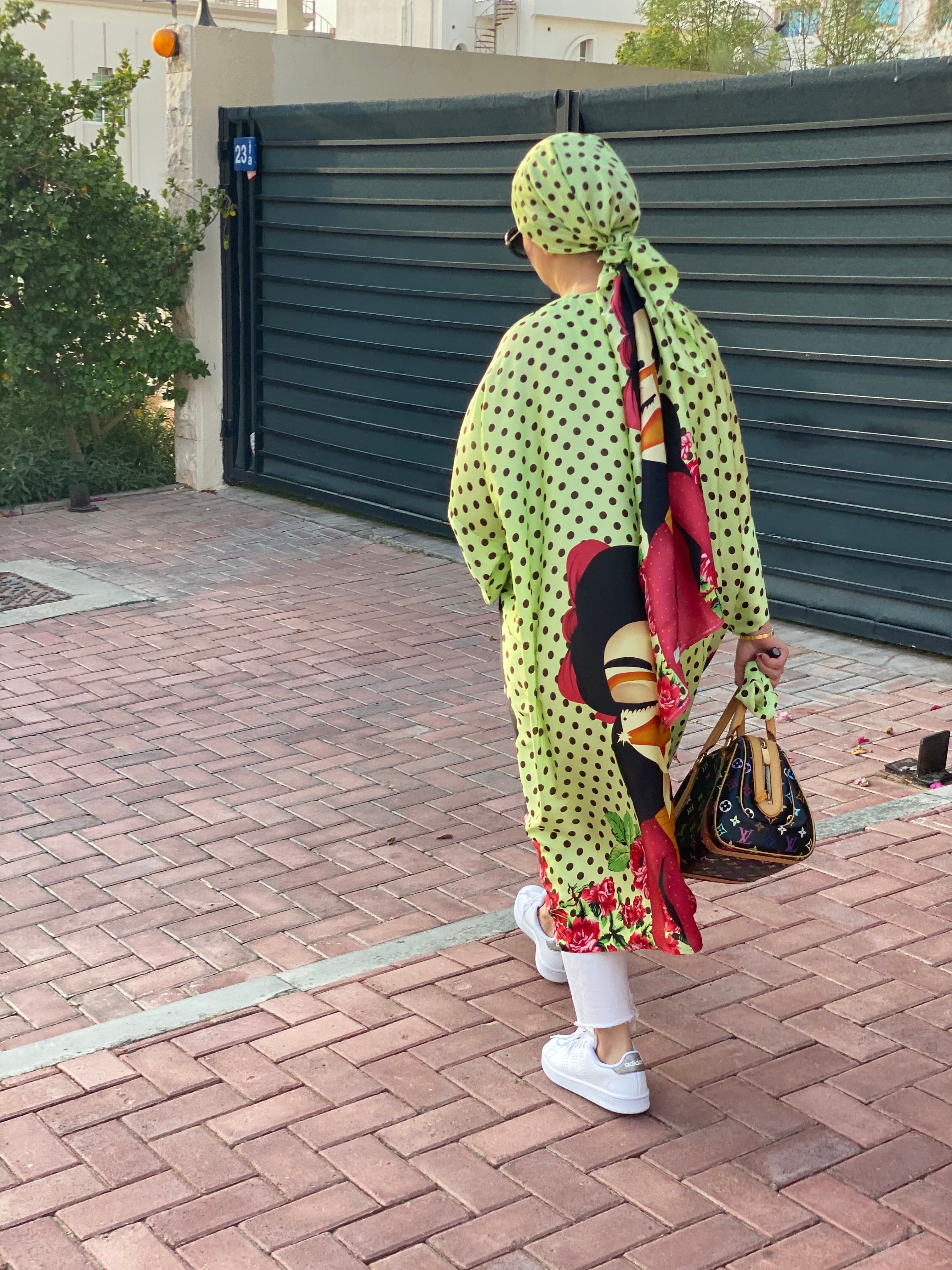 Cardigan Neon Dots Set - Fits Small - Medium Sizes - Turban Couture