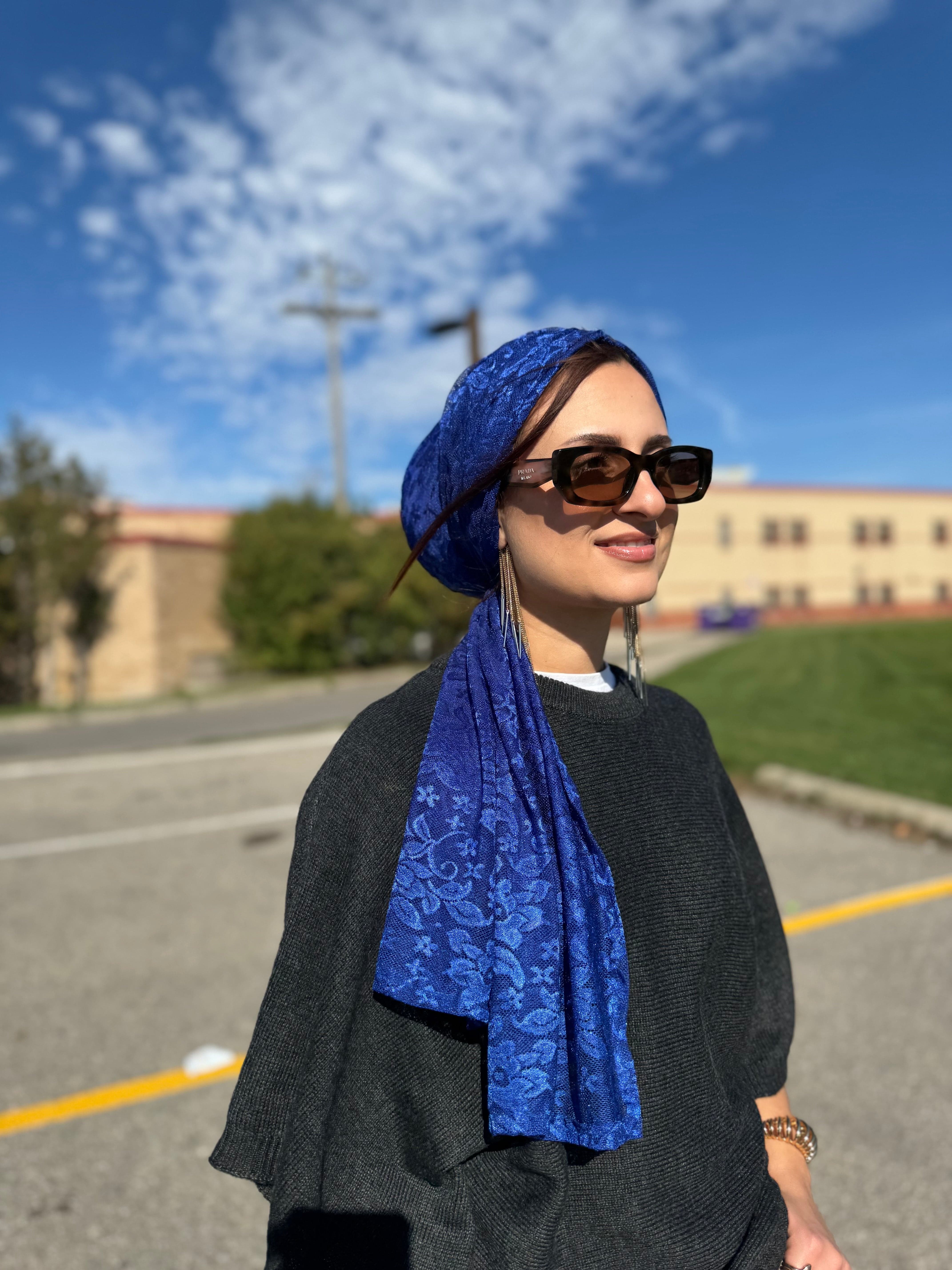 Beanie Wrap Soft Light Lace - Ocean