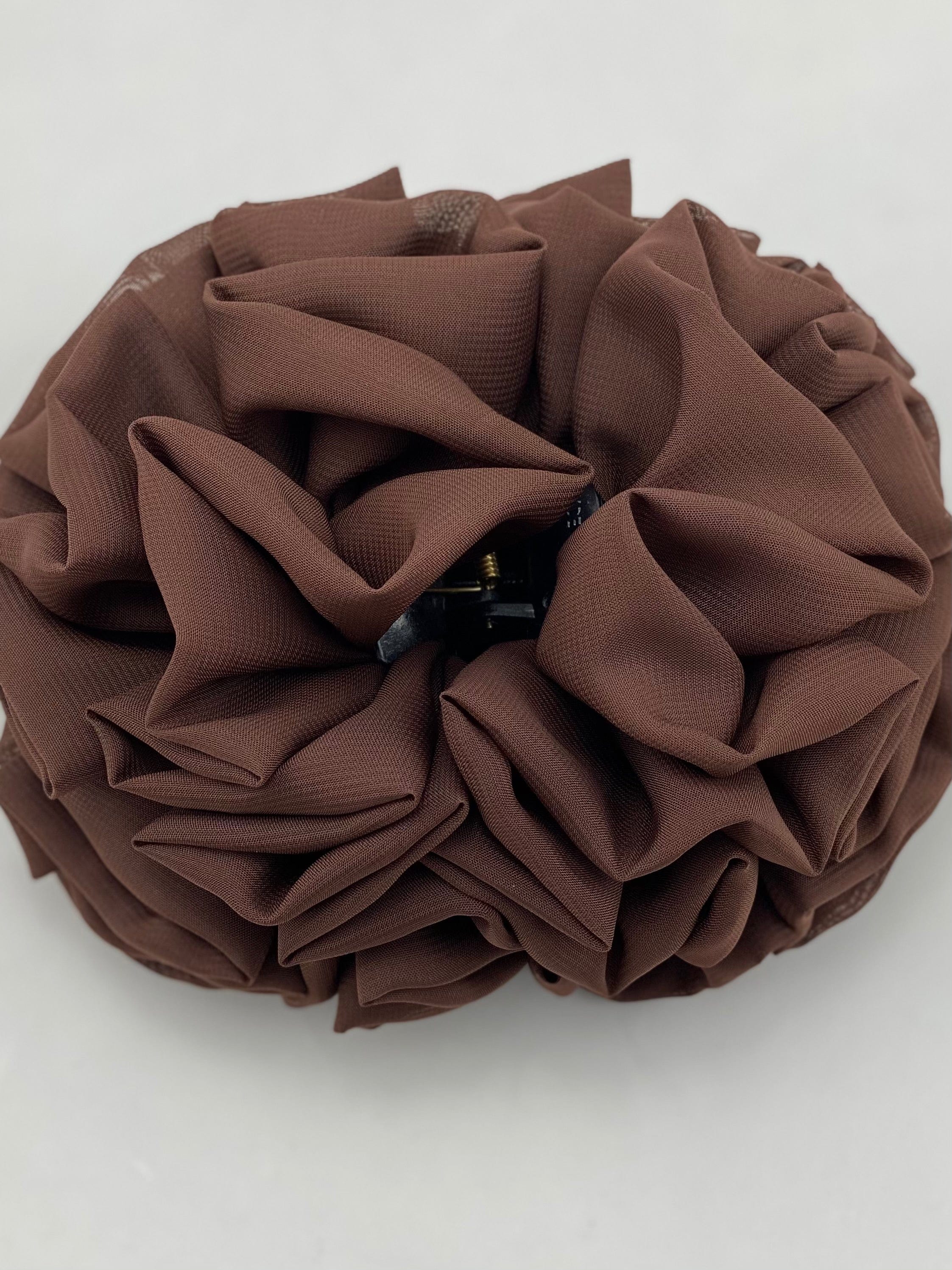 Volumizing Scrunchie Hair Clip - XL - Dark Brown