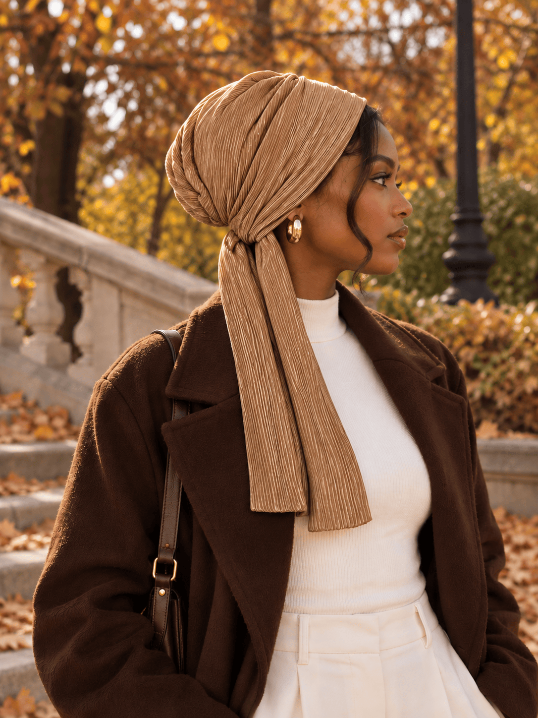 Beanie Pleated Wrap - Cumin