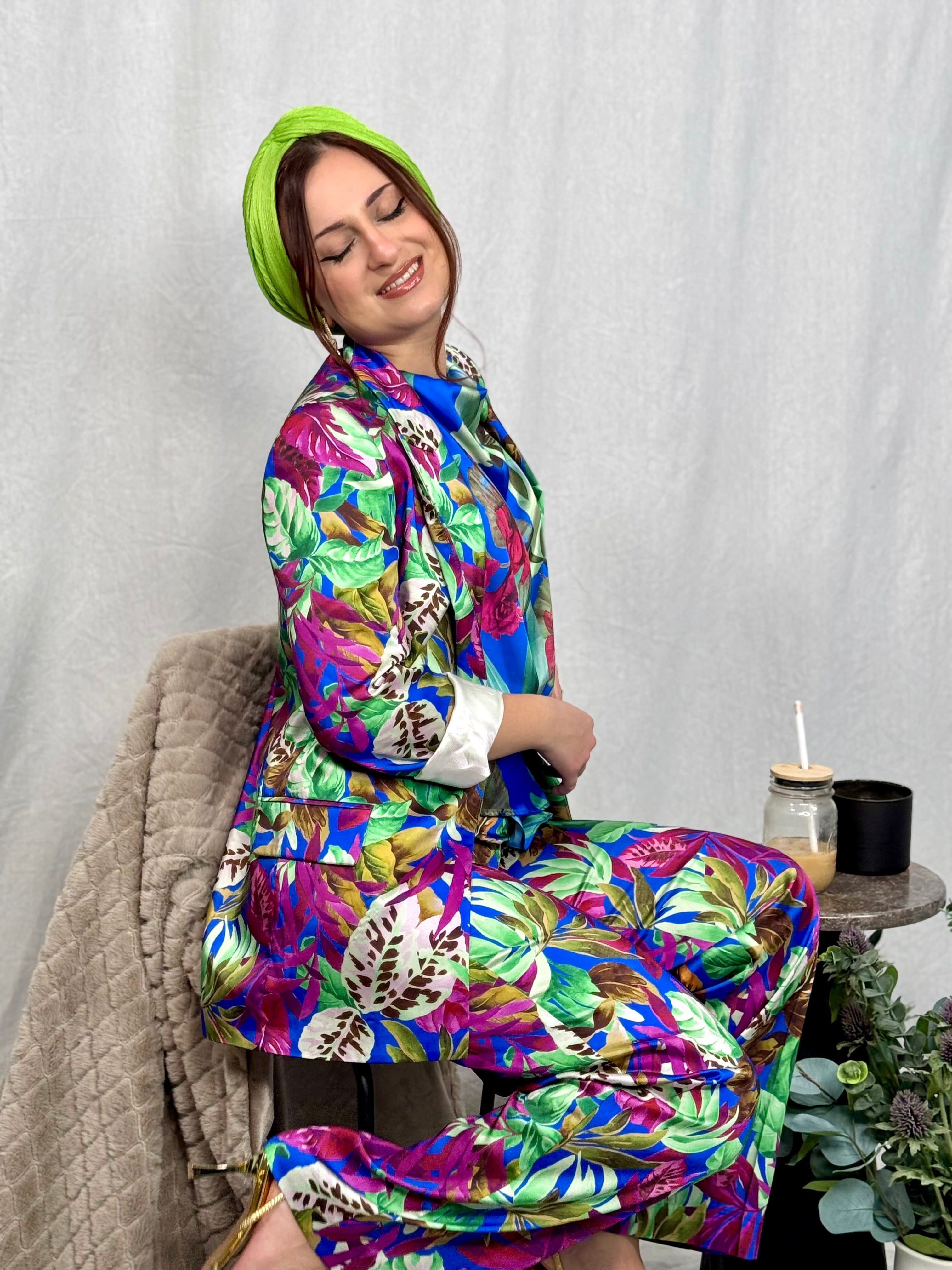 Beanie Ribbed Cross Front - Neon Green - Turban Couture