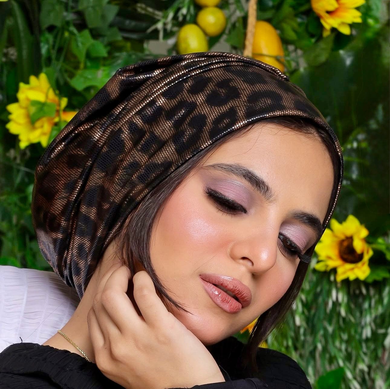 Beanie Metallic - Animal Print - Turban Couture