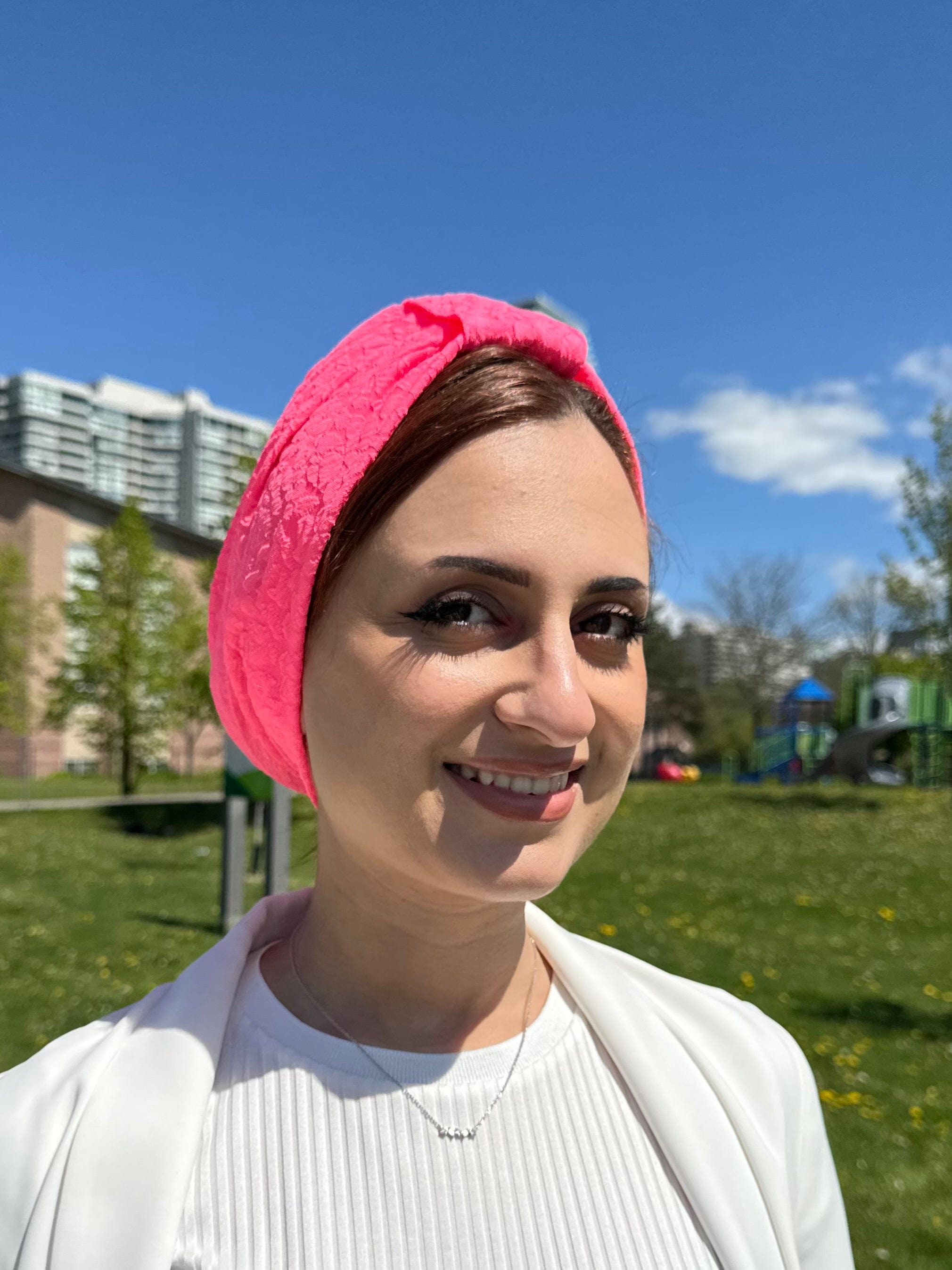 Turban Basic printed Jersey - Neon Fuchsia - Turban Couture