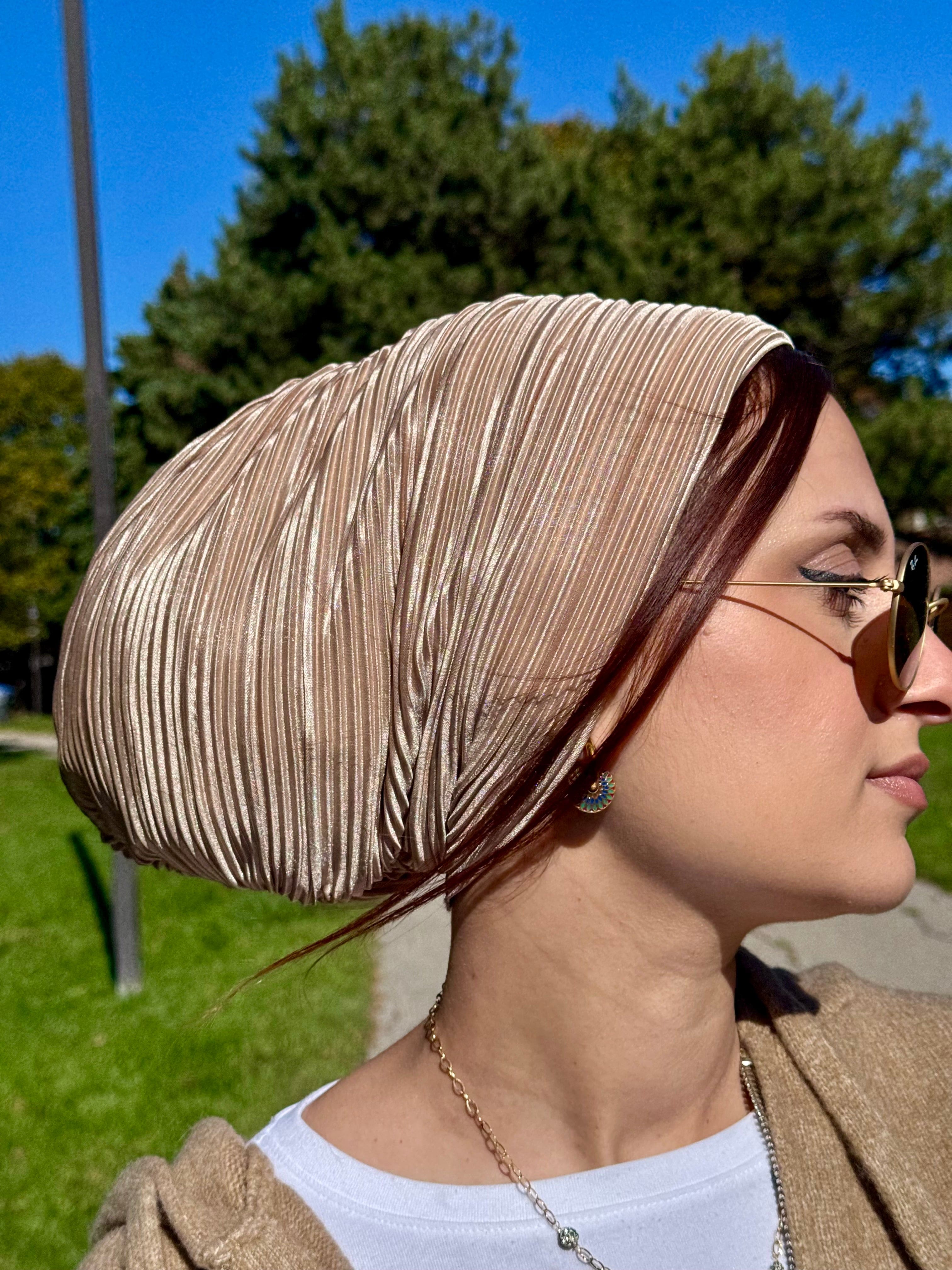 Beanie pleated - Brown