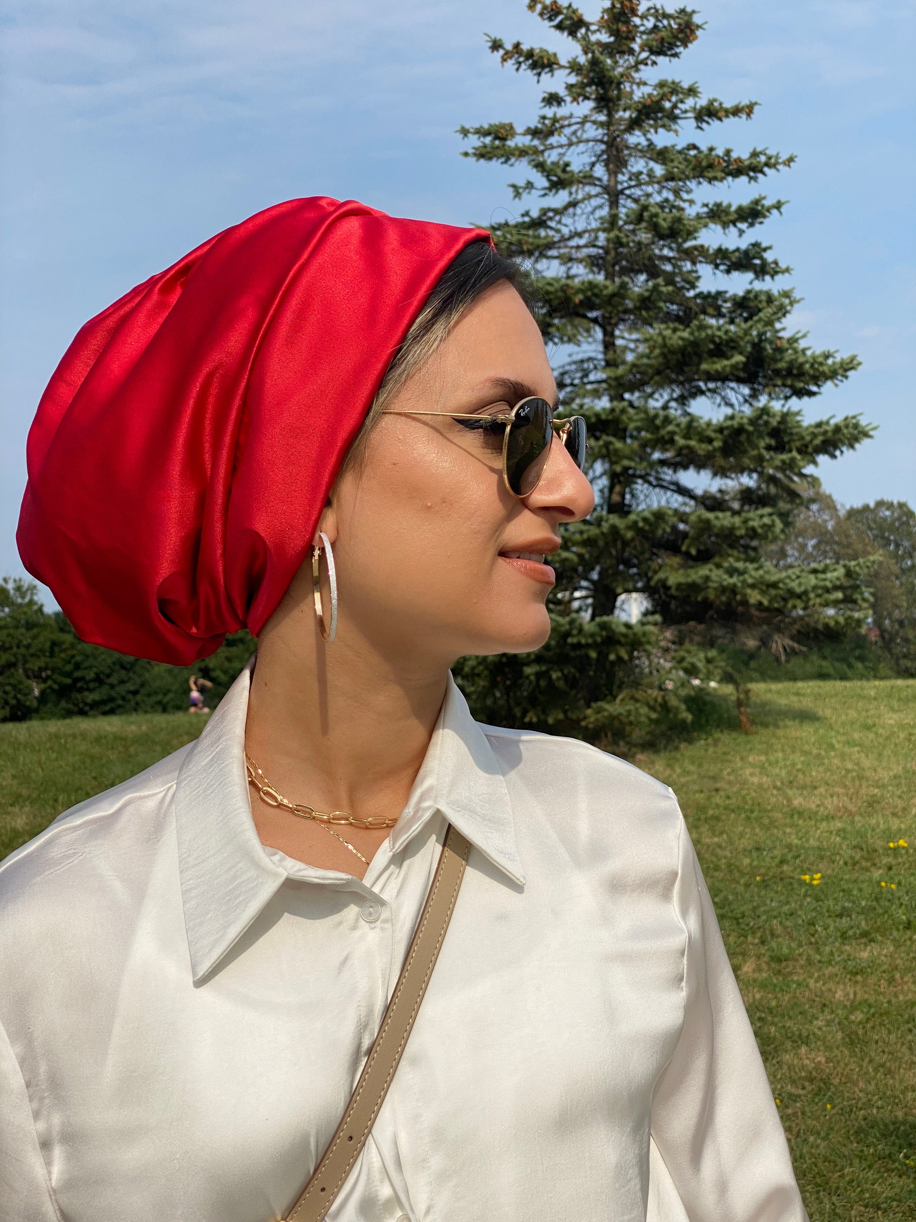 Beanie Satin - Red - Turban Couture