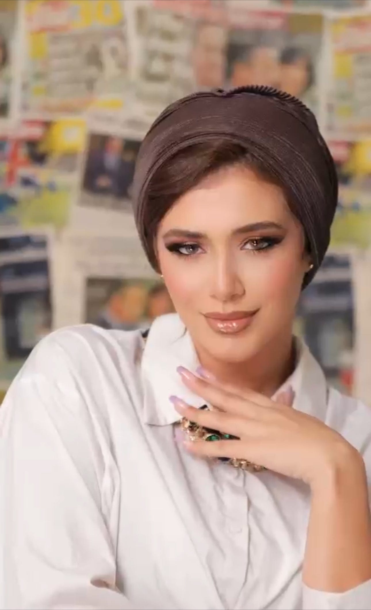 Beanie Pleated - Chocolate - Turban Couture