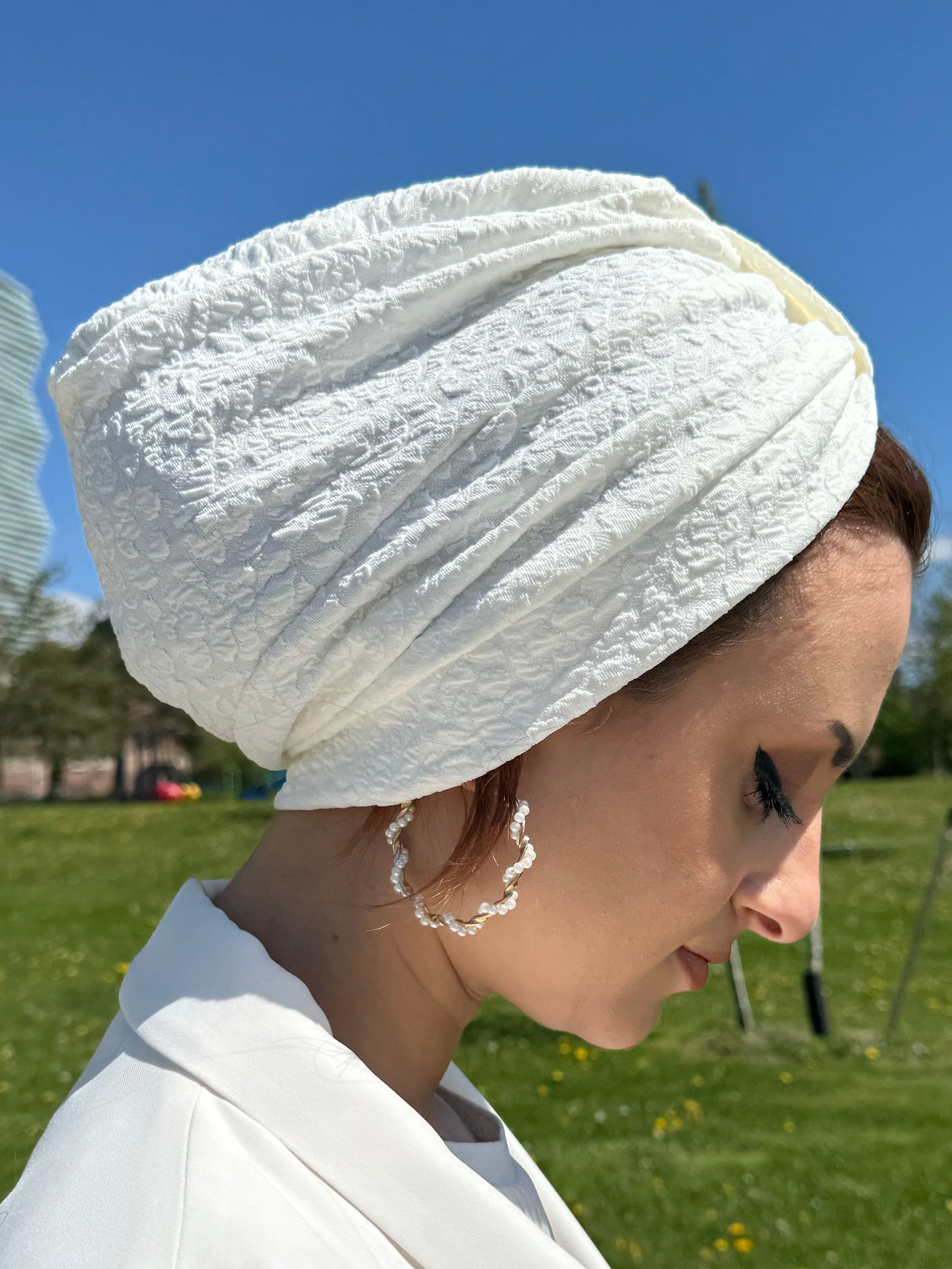 Turban Basic Printed Jersey - Off White