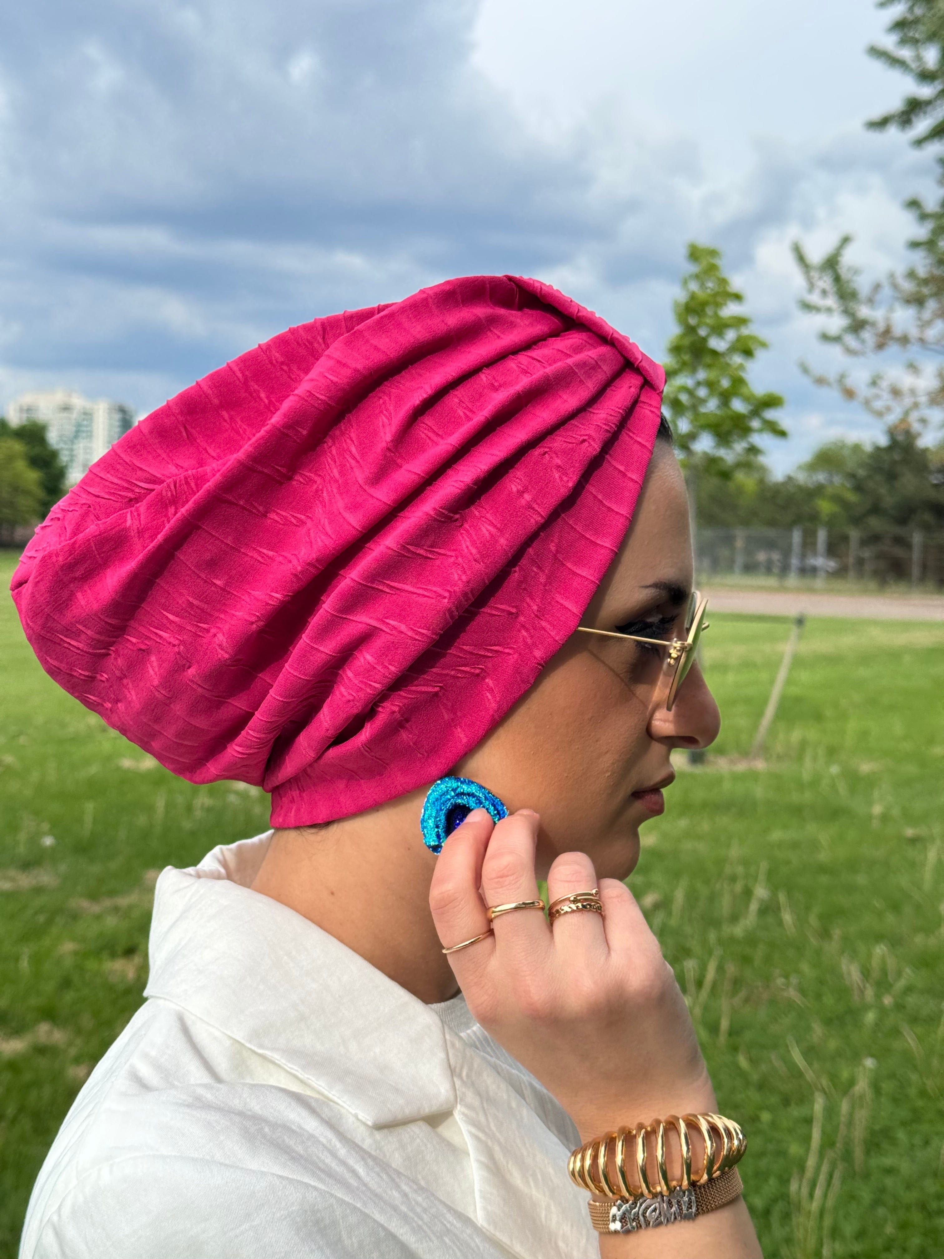 Turban Basic Pleated - Fuchsia - Turban Couture