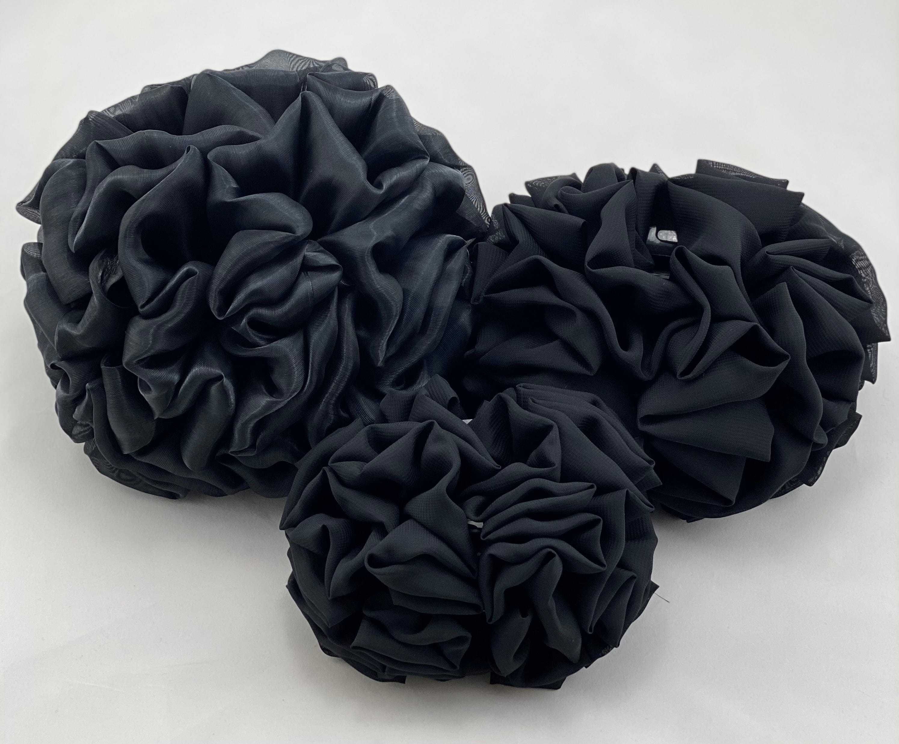 Volumizing Scrunchie Hair Clip - Medium Size - Black - Turban Couture