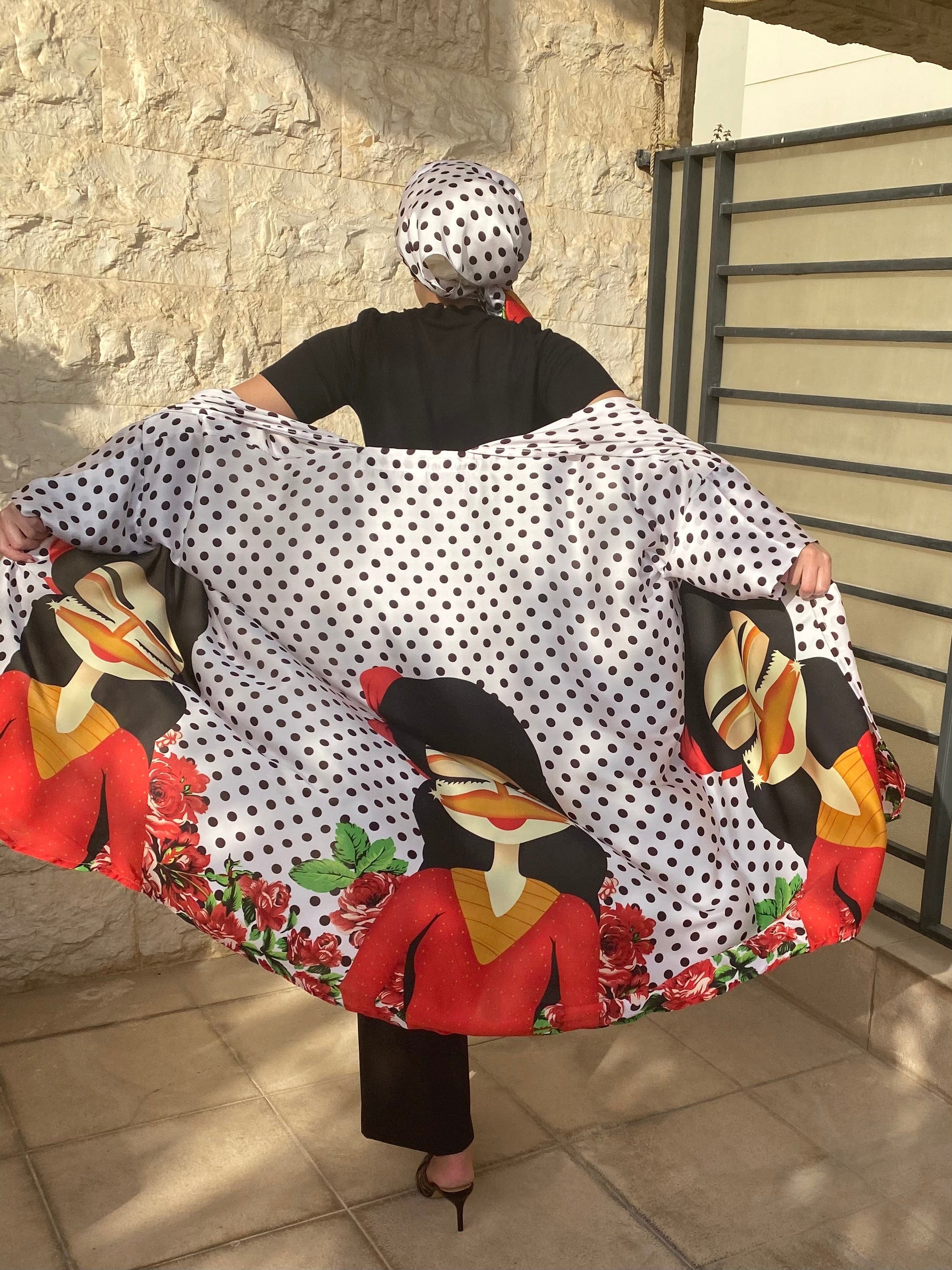 Cardigan Light Pink Dots Set - Fits Small - Medium Sizes - Turban Couture