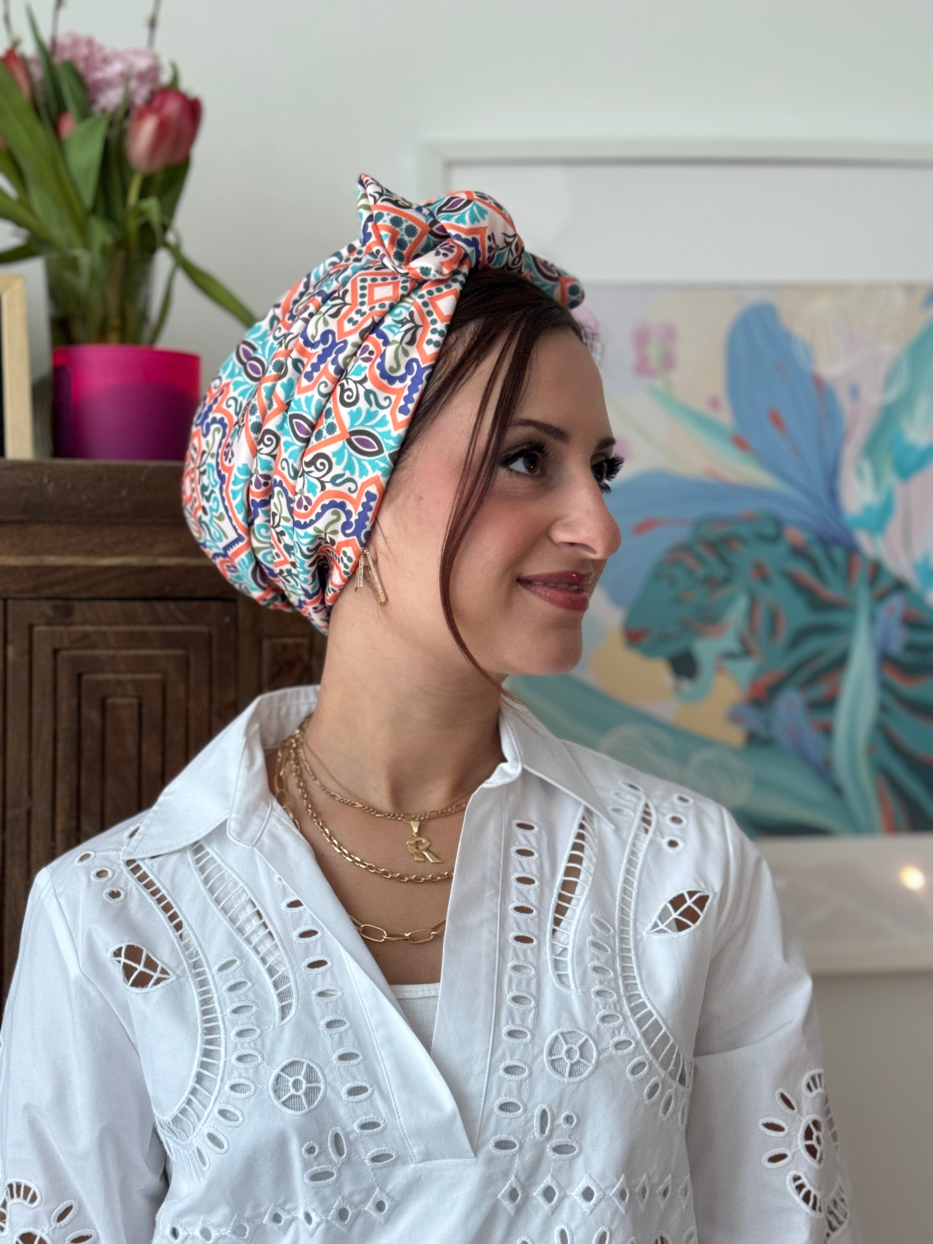 Beanie Bow - Colourful - Turban Couture