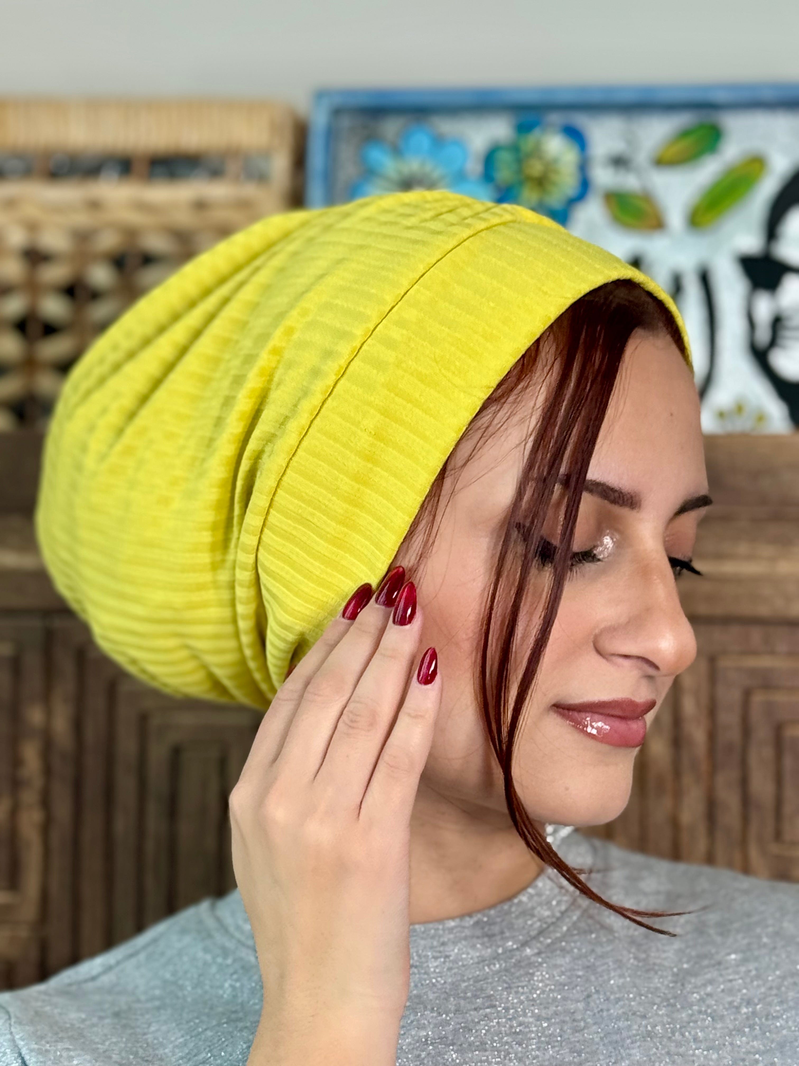 Beanie Ribbed Jersey - Neon Yellow