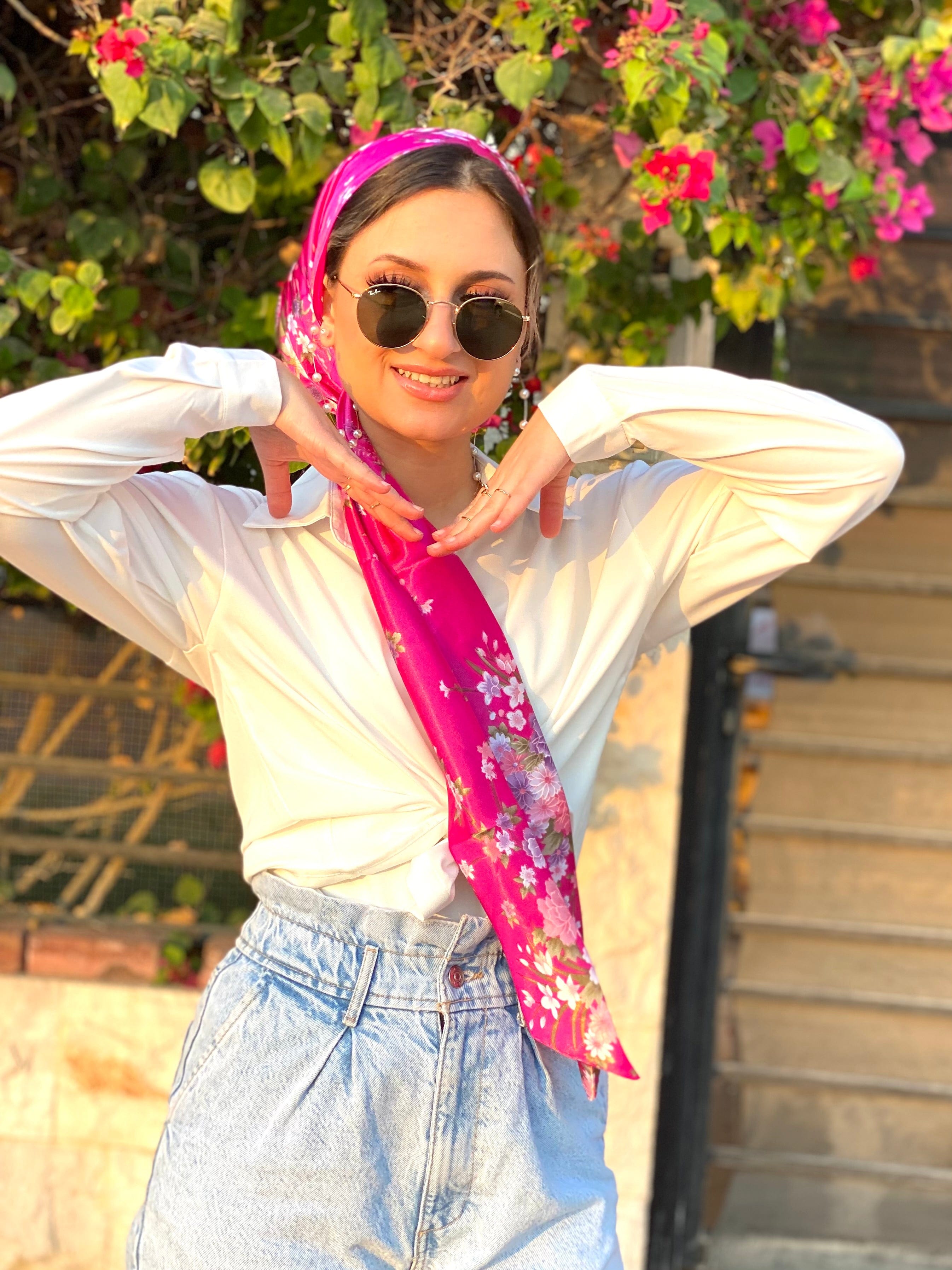 Head Wrap Satin - Floral print